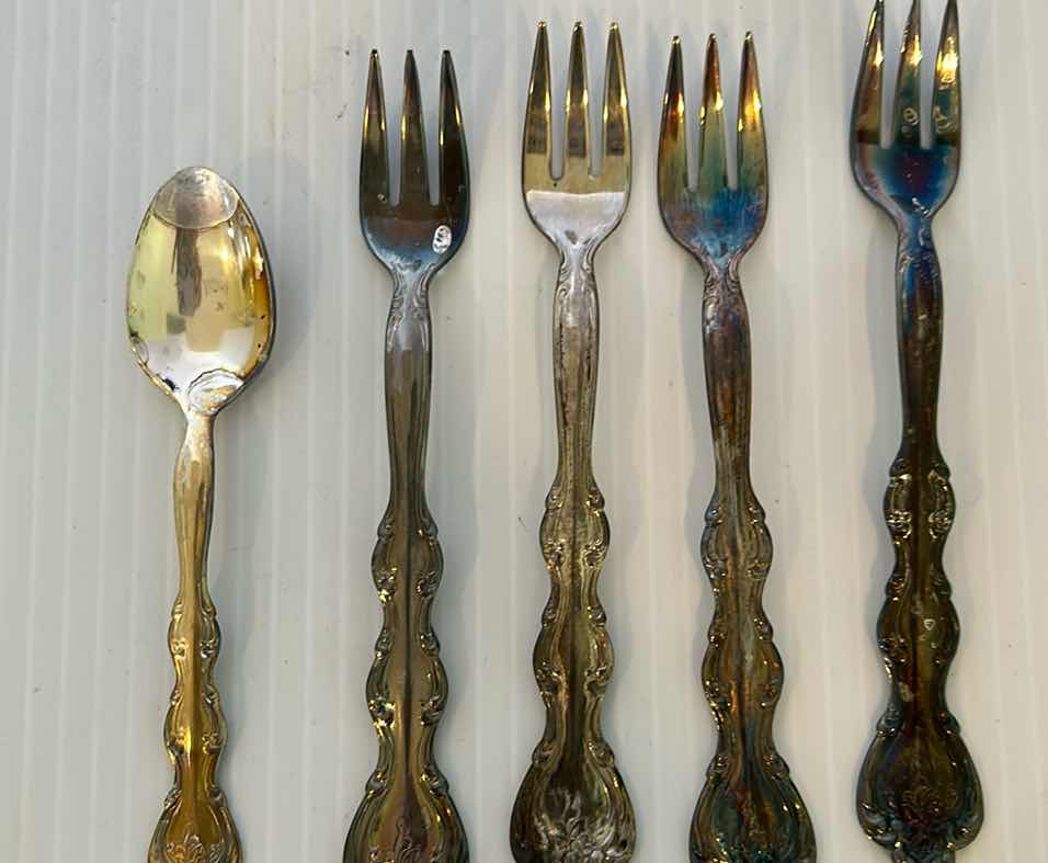 Photo 1 of WATER PITCHER SERVING TONGS 4 SMALL FORKS