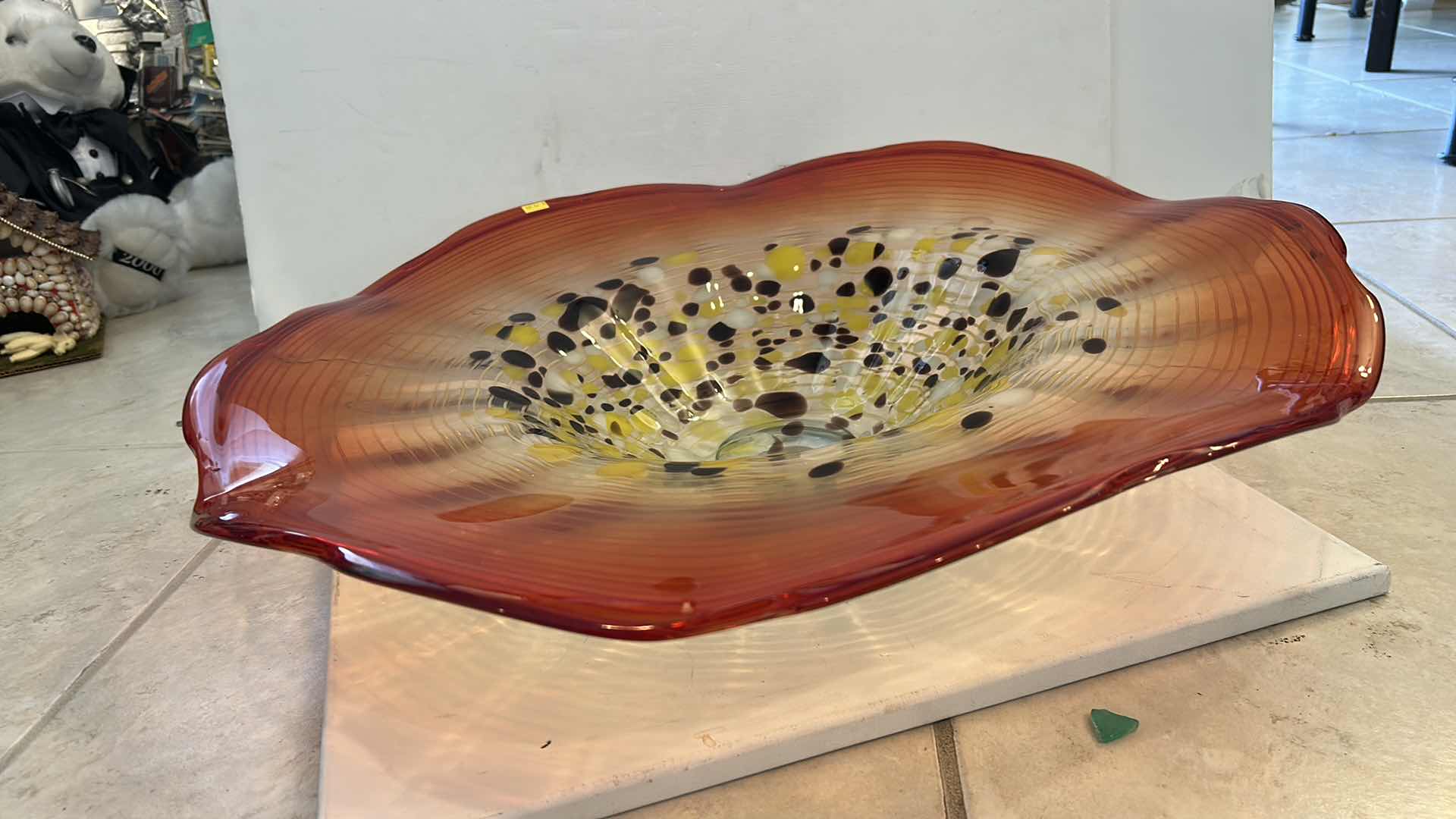 Photo 1 of COLORED GLASS BOWL 25” x 4”