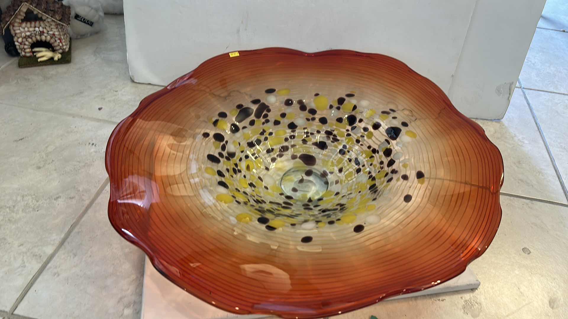 Photo 1 of COLORED GLASS BOWL 25” x 4”