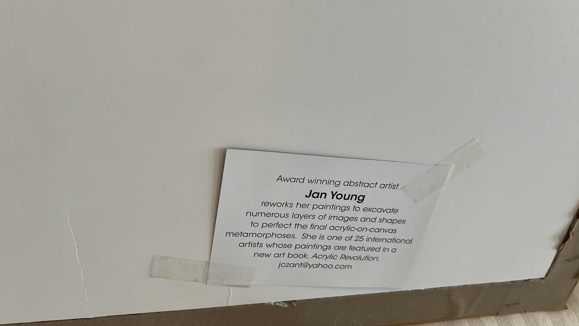 Photo 1 of WOOD FRAMED ABSTRACT ART 23" X 20"