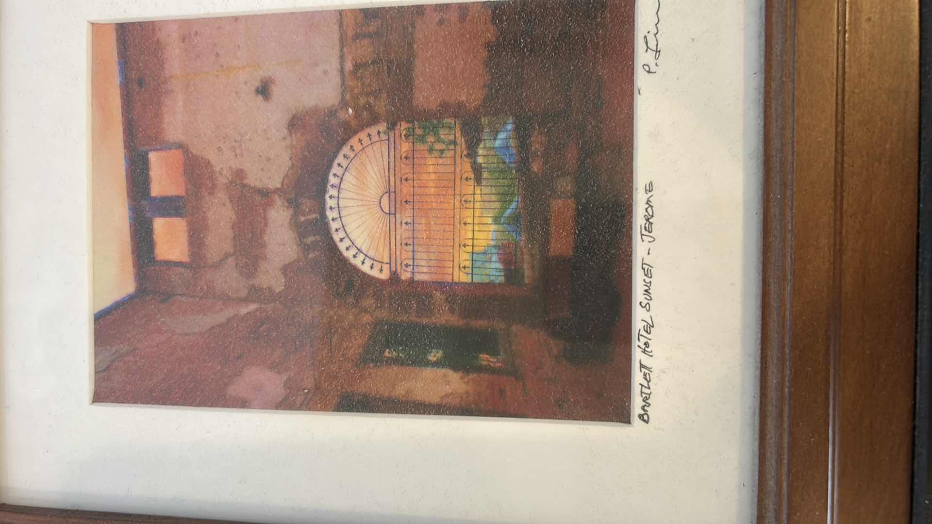 Photo 1 of WOOD FRAMED "BARTLETT HOTEL SUNSET- JEROME" BY ARTIST P. LIN 11" X 13"