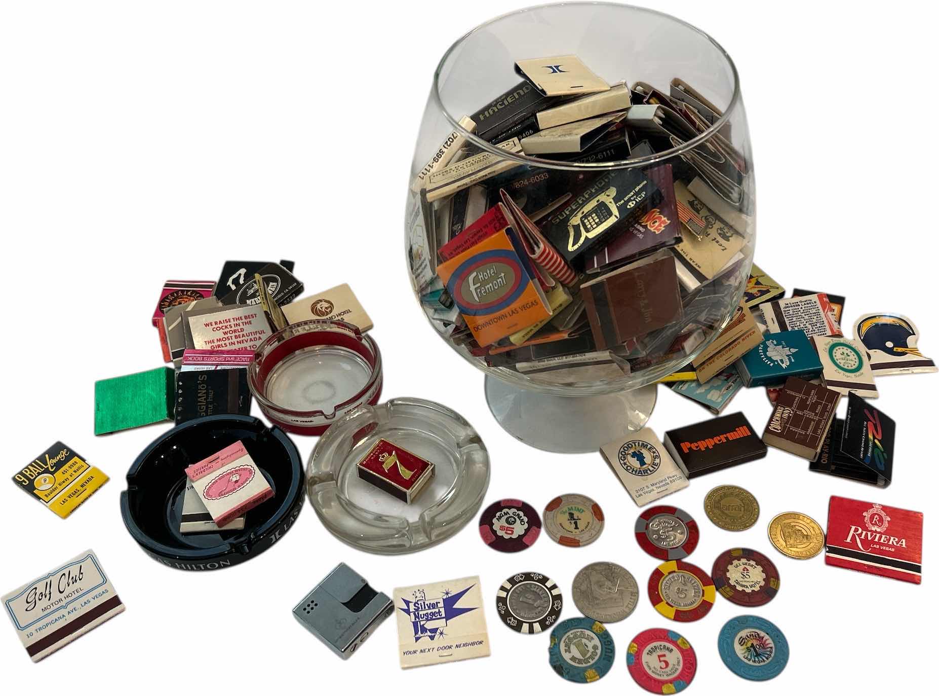 Photo 1 of VINTAGE LAS VEGAS CHIPS, MATCHES AND ASHTRAYS