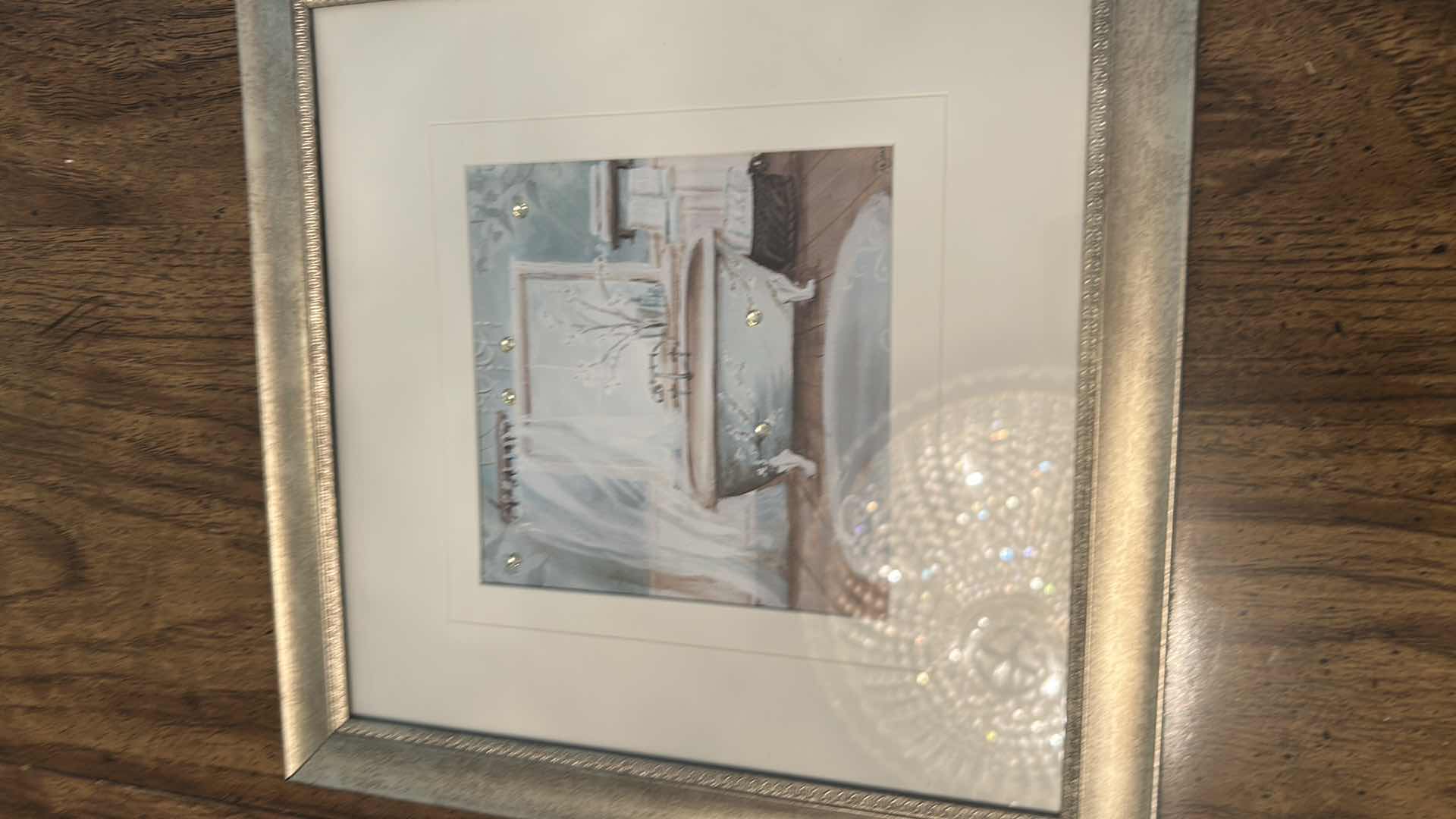 Photo 1 of 2- GOLD FRAMED BATHROOM ART 11" X 12"
