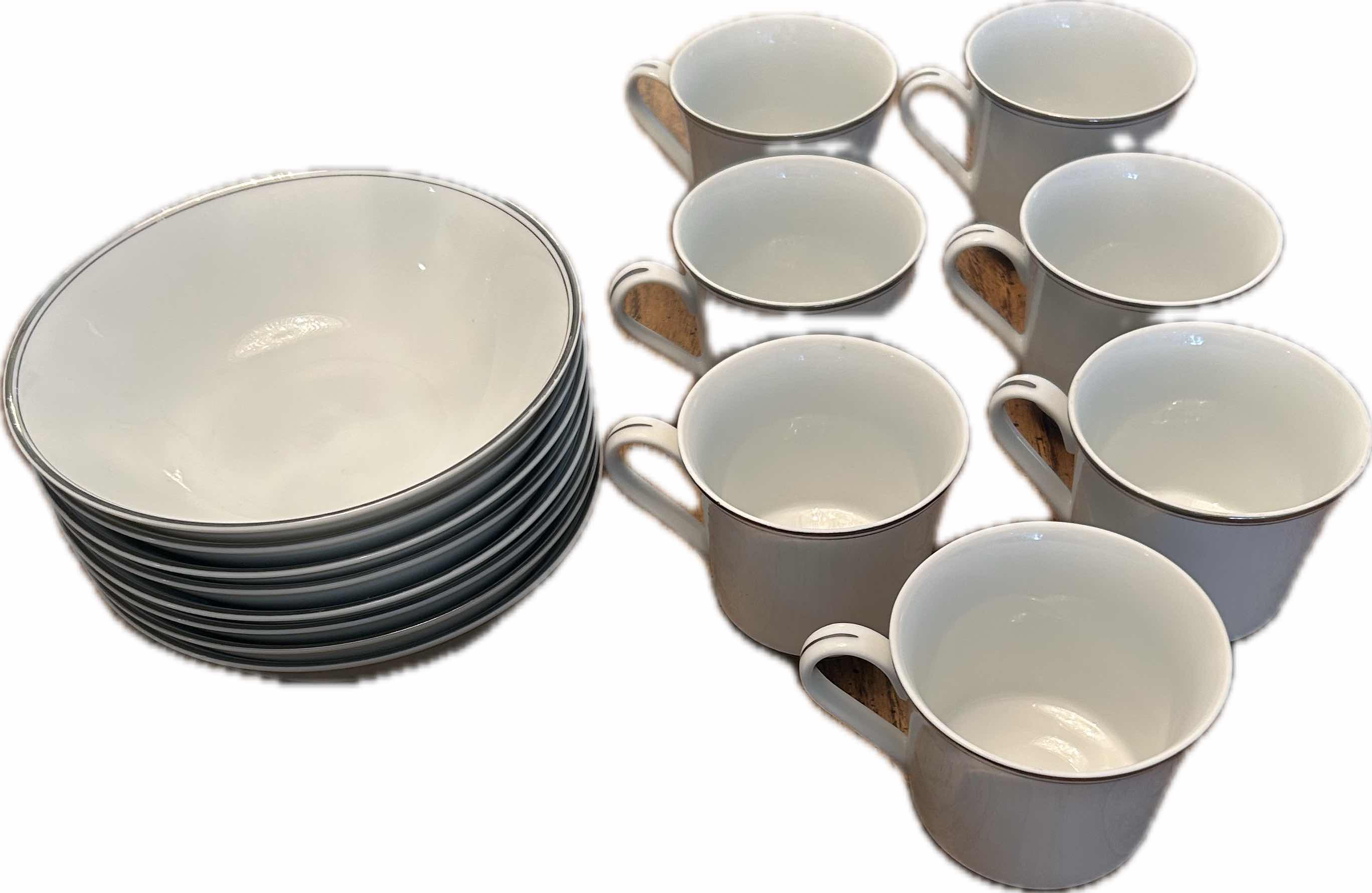 Photo 1 of 22 PC SIMPLICITY FINE CHINA CUPS SAUCERS BOWLS