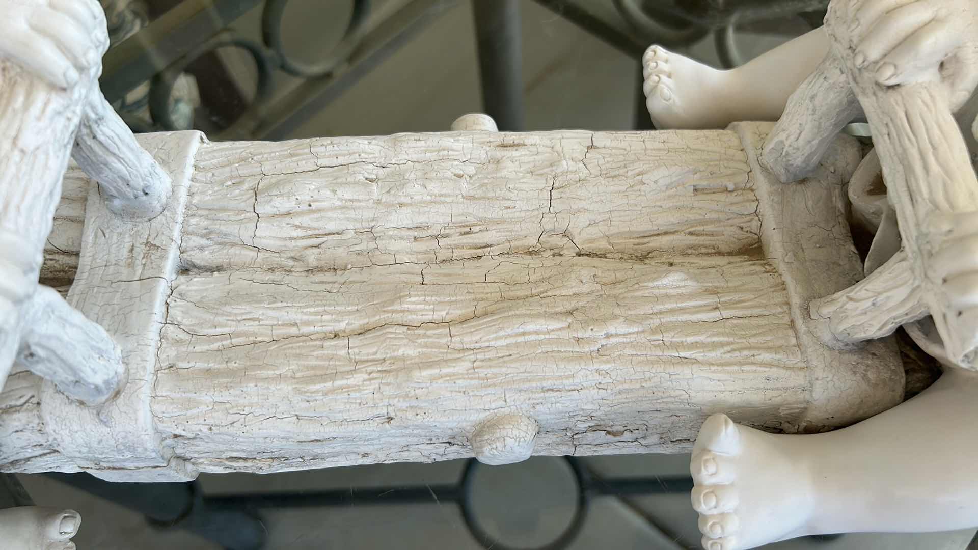 Photo 1 of WHITE RESIN GARDEN STATUE BOY GIRL ON A SEESAW 16"