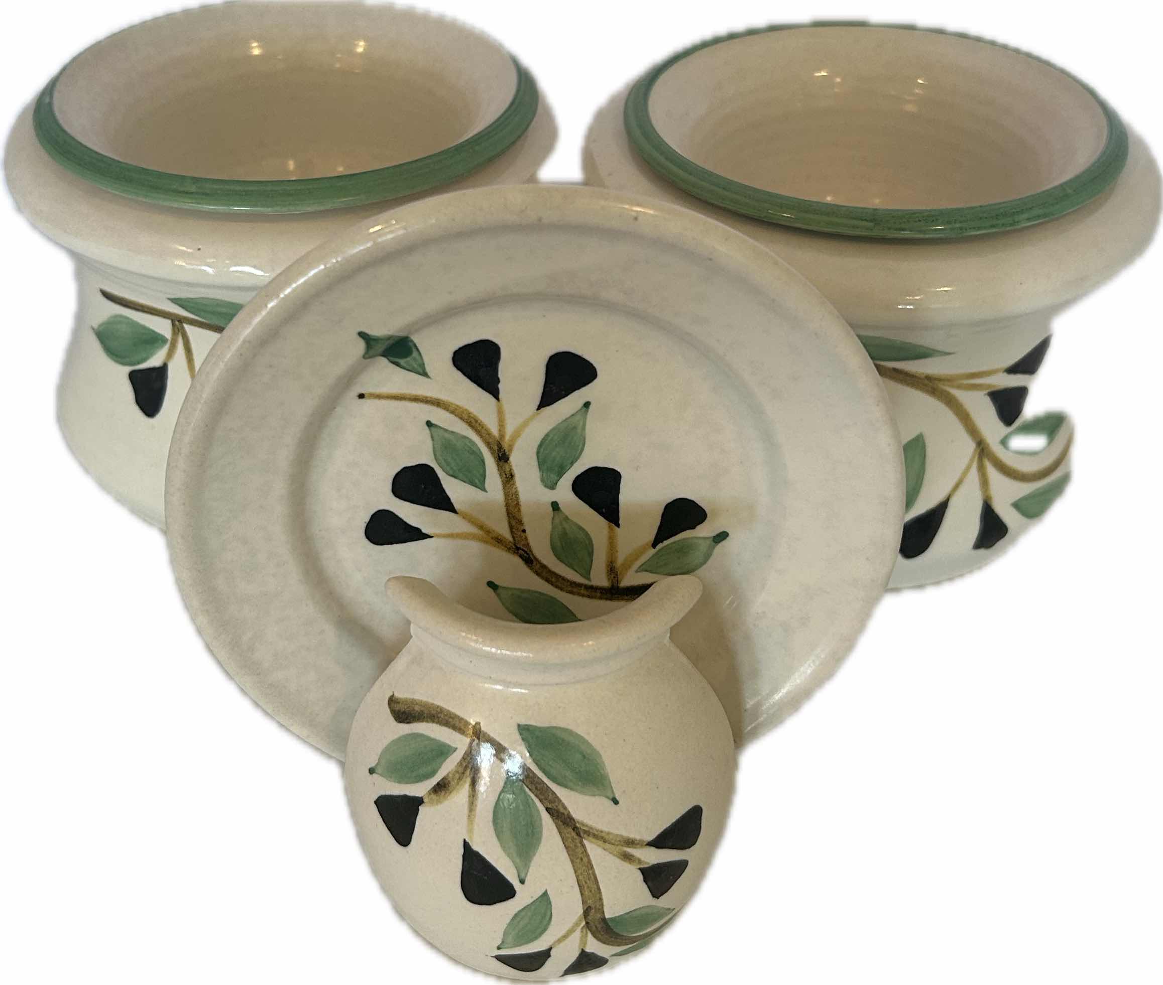 Photo 1 of HANDMADE OLIVE LEAF POTTERY 2 DIP CHILLERS