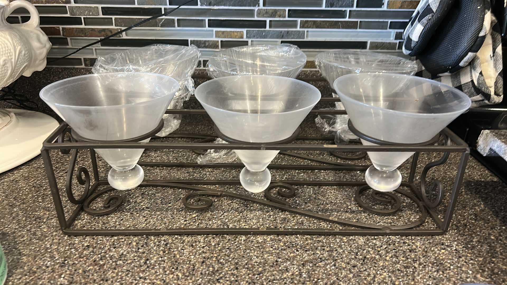 Photo 1 of 6 MARTINI GLASSES IN METAL STANDS