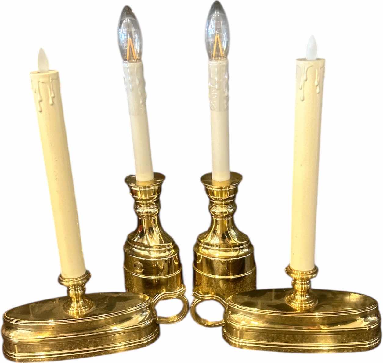 Photo 1 of 4 BATTERY OPERATED CANDLE HOLDERS ( TALLEST H 13 1/4”)