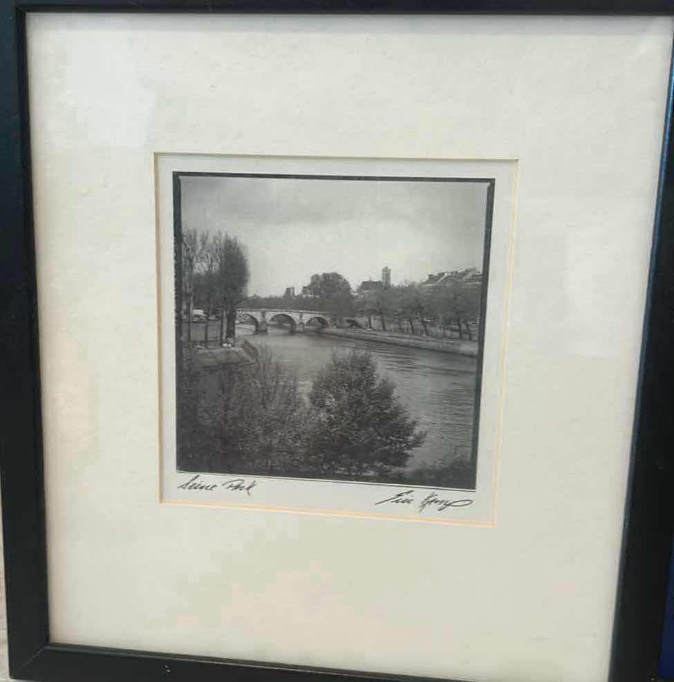 Photo 1 of FRAMED SIGNED “SEINE PARK” ARTWORK 11” x H12”
