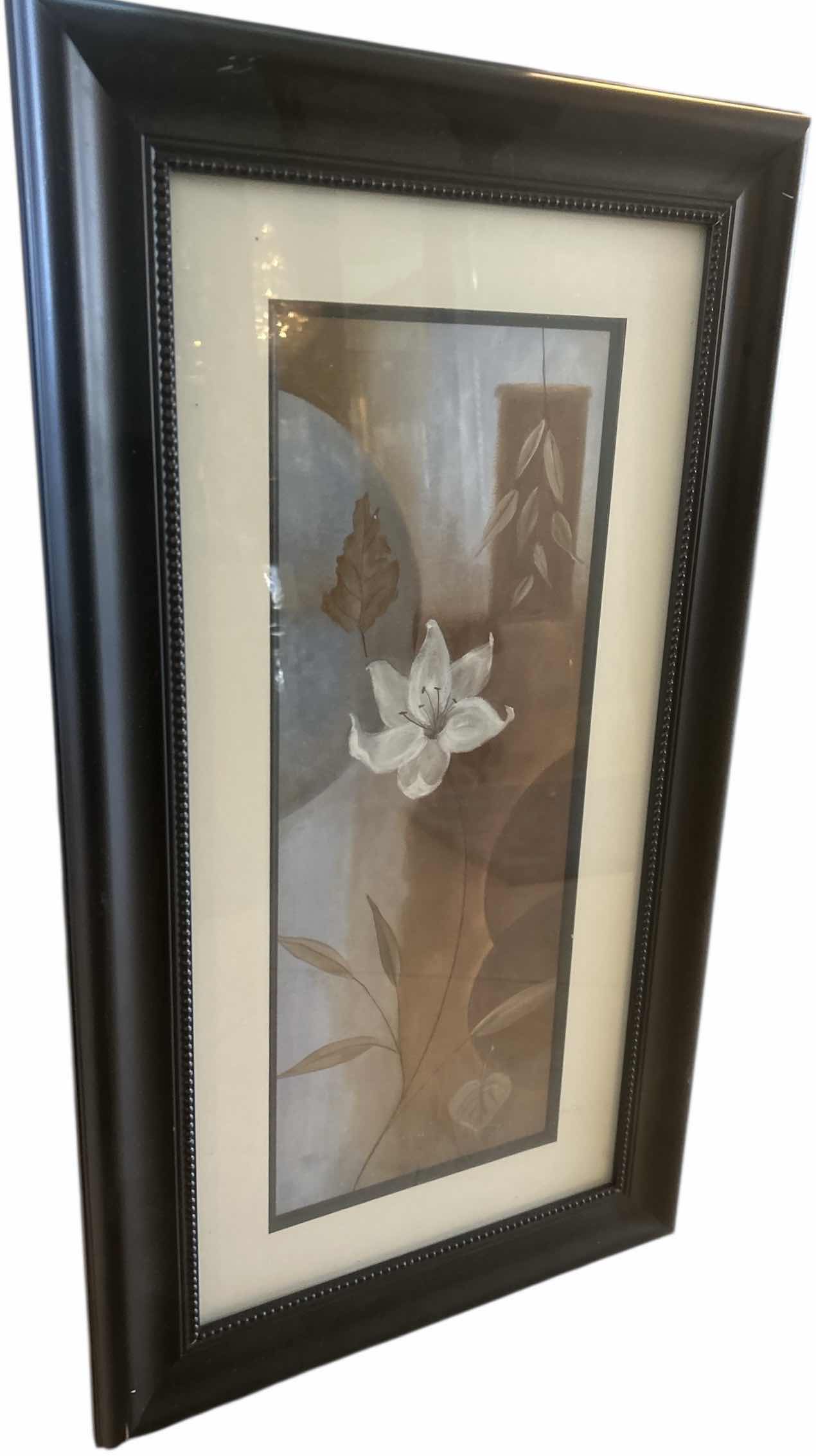 Photo 1 of FRAMED FLORAL PRINT ARTWORK 16” x 28 1/2”