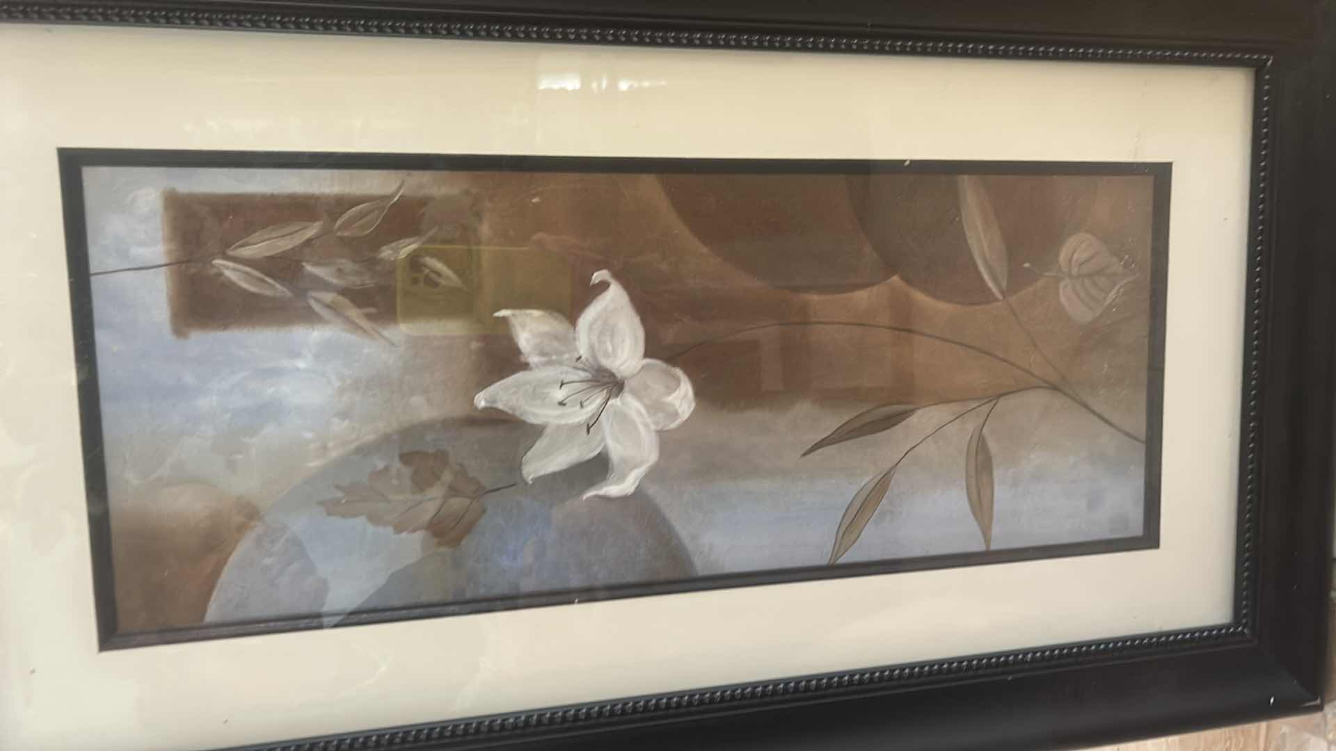 Photo 1 of FRAMED FLORAL PRINT ARTWORK 16” x 28 1/2”