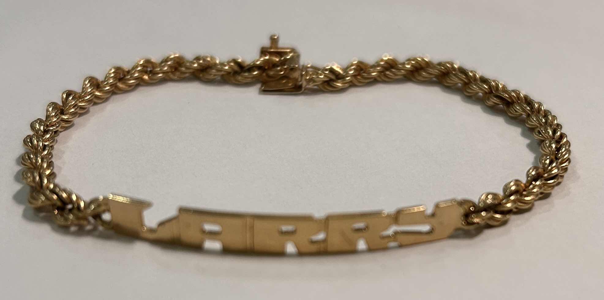 Photo 1 of MENS 14K GOLD “LARRY” BRACELET weight 5.12g