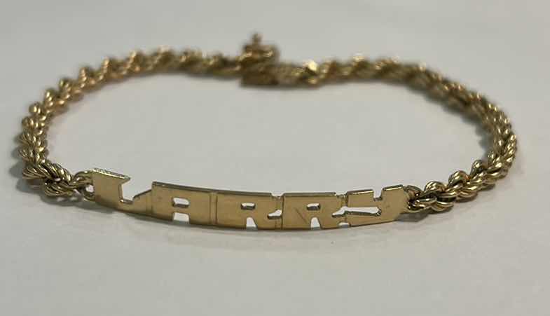 Photo 1 of MENS 14K GOLD “LARRY” BRACELET weight 5.12g