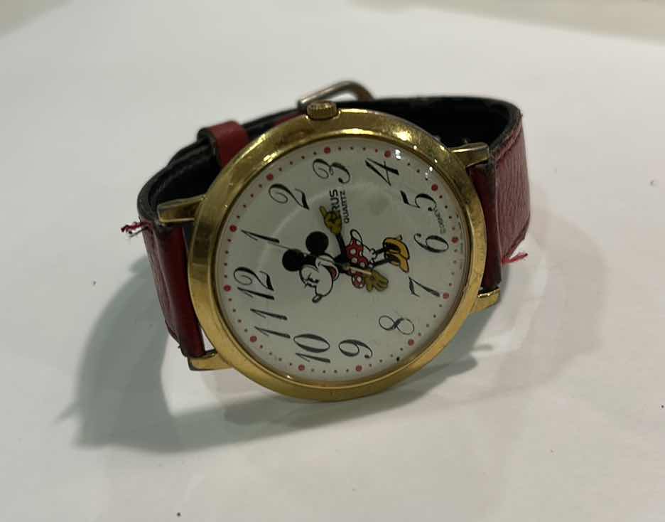 Photo 1 of MINNIE MOUSE WATCH WITH RED LEATHER BAND