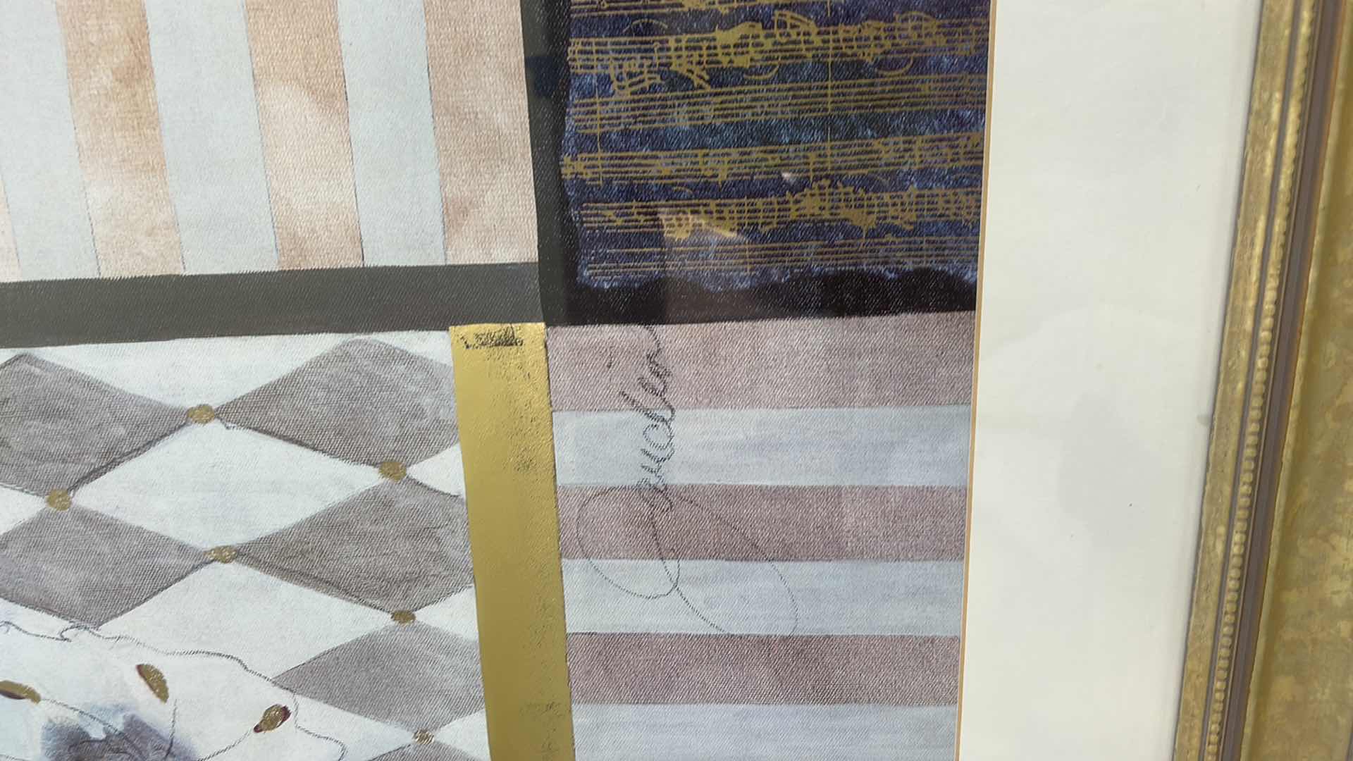 Photo 1 of GOLD FRAMED FLORAL ARTWORK 44 1/4“ x H55“