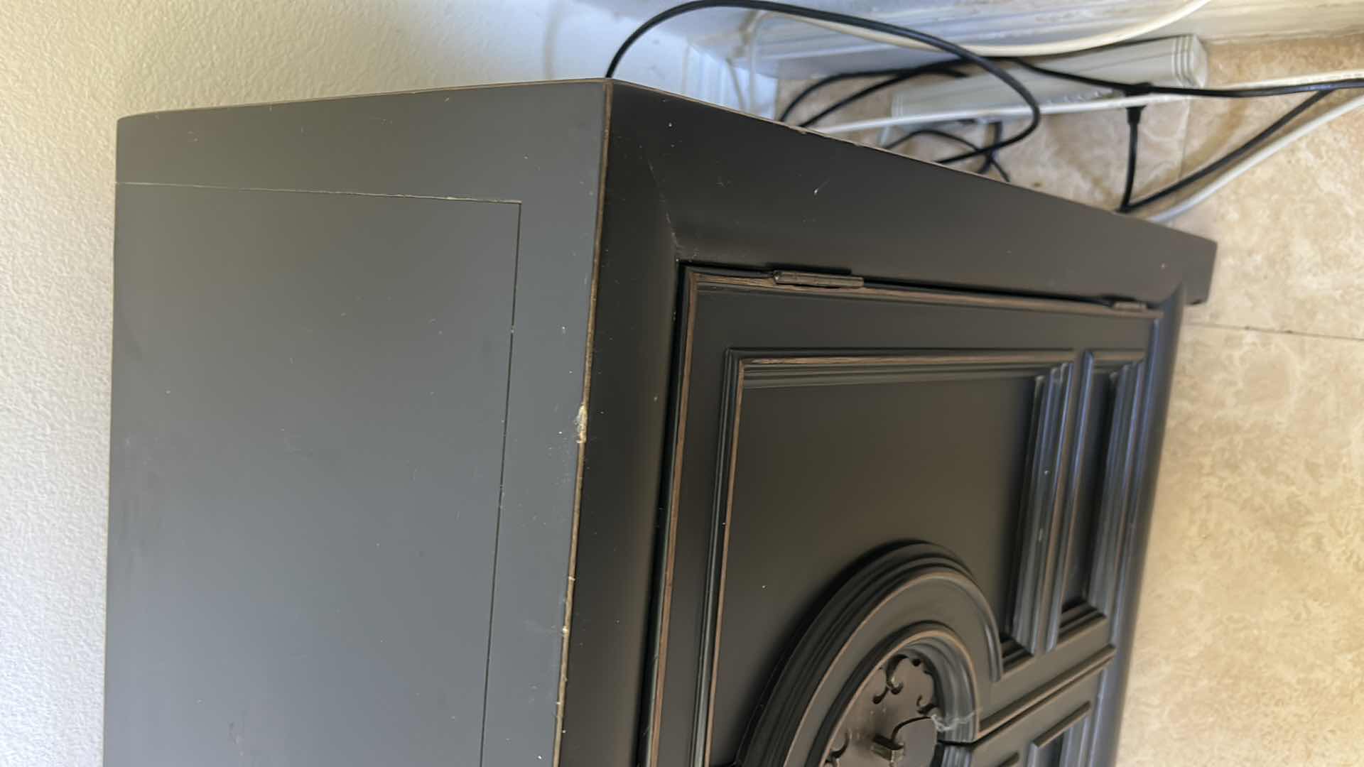 Photo 10 of CENTURY ASIAN INSPIRED DARK WOOD CABINET/DRESSER/BUFFET WITH METAL HARDWARE 76 1/2“ x 19“ x H30 1/4”