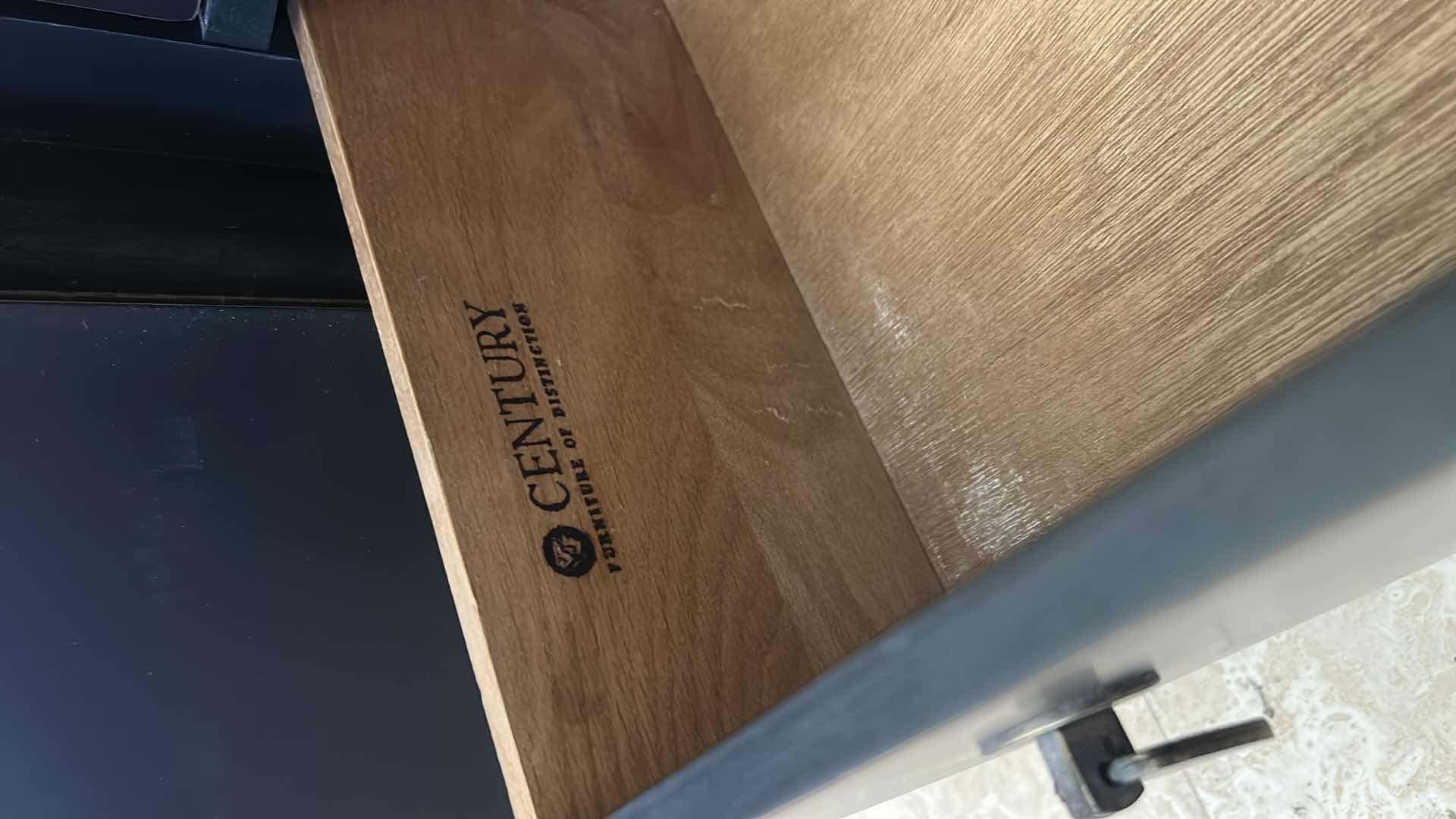 Photo 8 of CENTURY ASIAN INSPIRED DARK WOOD CABINET/DRESSER/BUFFET WITH METAL HARDWARE 76 1/2“ x 19“ x H30 1/4”