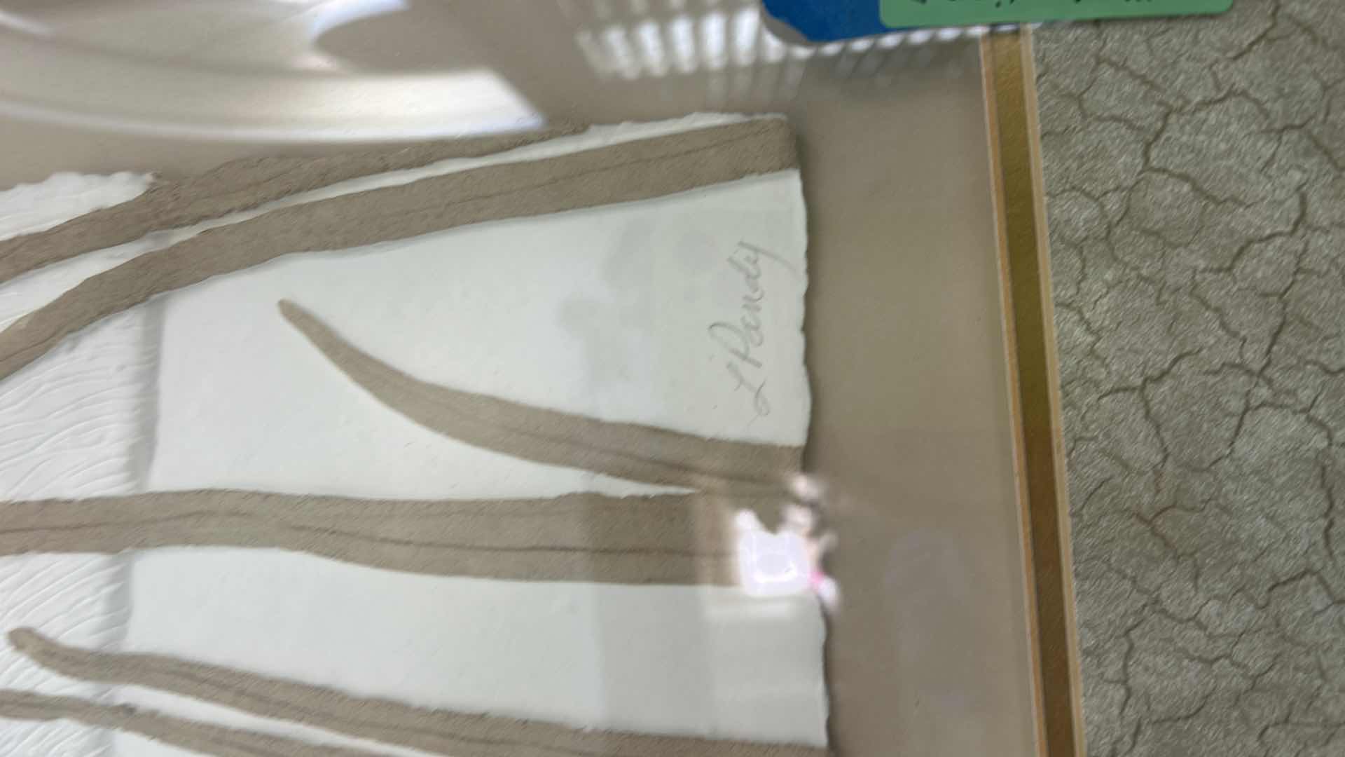 Photo 5 of GOLD AND WHITE FRAMED CAST PAPER  RELIEF SCULPTURE 
SIGNED “L PANDY” EGRET 3D ARTWORK 35 1/4” x H43 1/4” (LISTED ON EBAY FOR $175)