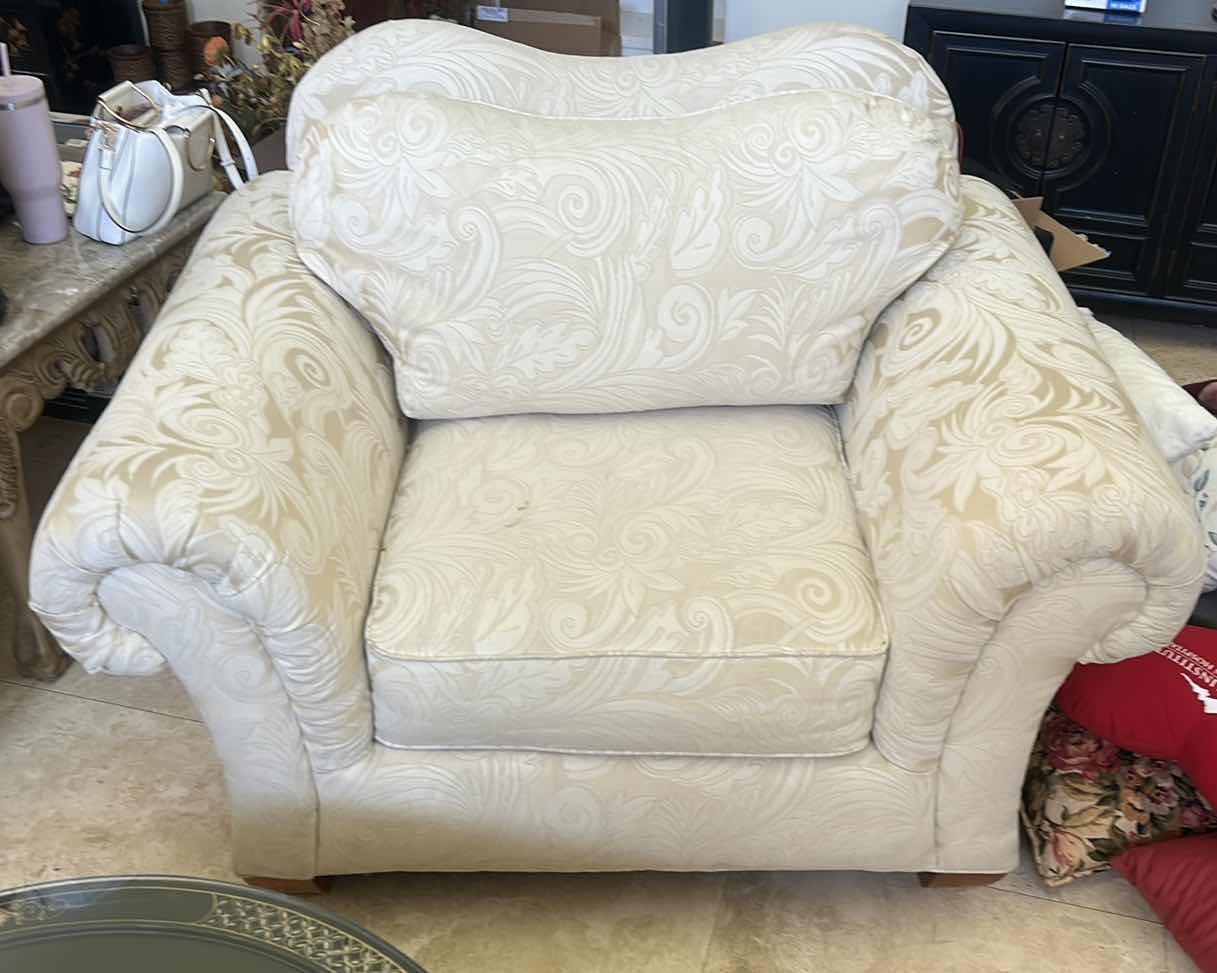 Photo 1 of PLUSH IVORY OVERSIZED CHAIR 55” x 41” x H39”
