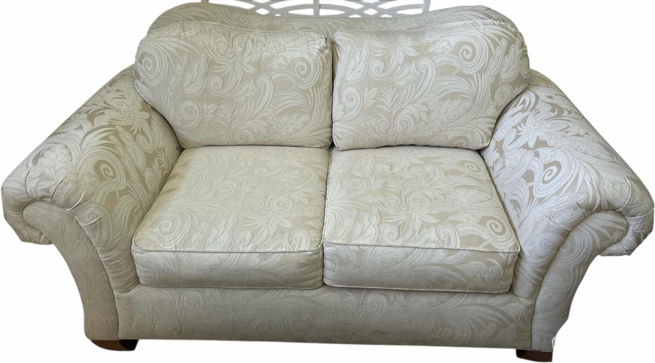 Photo 1 of PLUSH IVORY LOVESEAT 6” x 41” x H39”