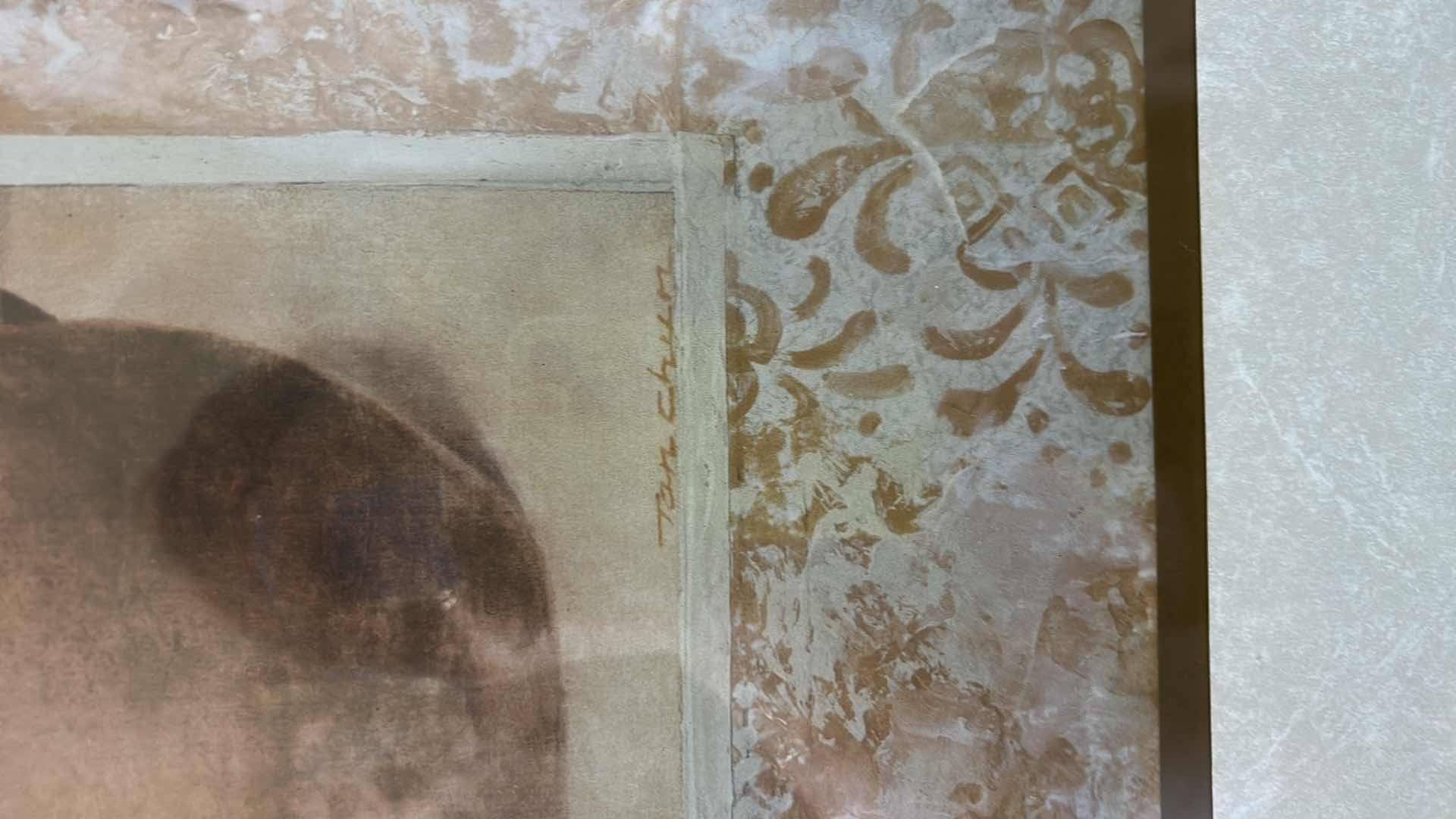 Photo 4 of ORNATE FRAMED PRINT SIGNED ARTWORK 24” x H42 1/2”