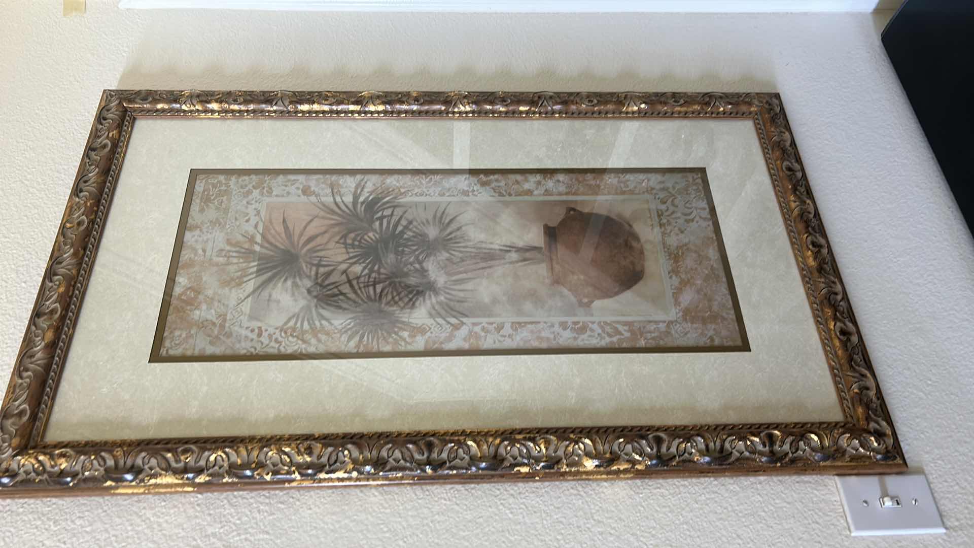 Photo 2 of ORNATE FRAMED PRINT SIGNED ARTWORK 24” x H42 1/2”
