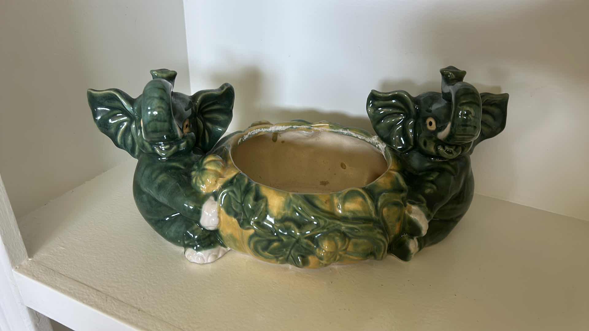 Photo 1 of 2 - COLORFUL GLAZED CERAMIC PIECES, ELEPHANTS 15“ x H6“ AND CHICK