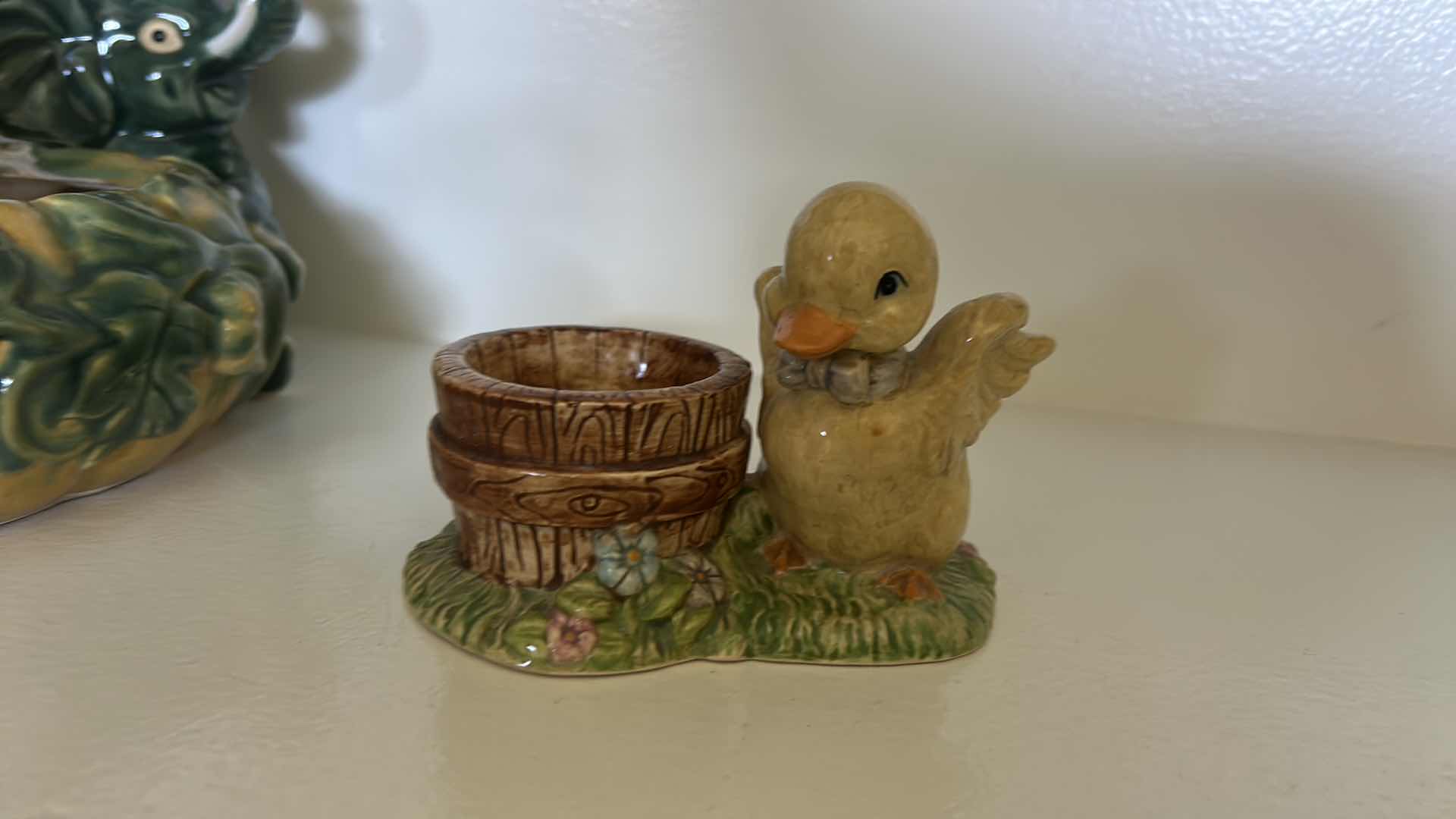 Photo 1 of 2 - COLORFUL GLAZED CERAMIC PIECES, ELEPHANTS 15“ x H6“ AND CHICK