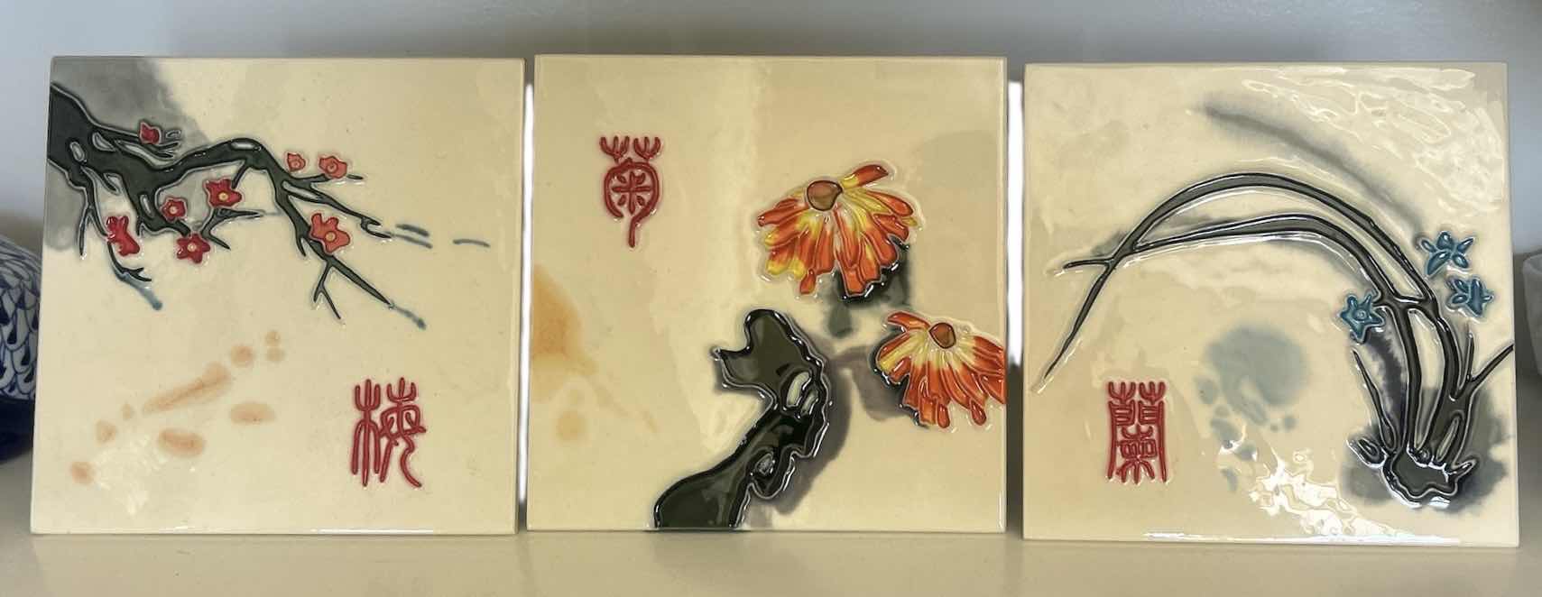 Photo 1 of 3 PORCELAIN ASIAN TILES 8” x 8”