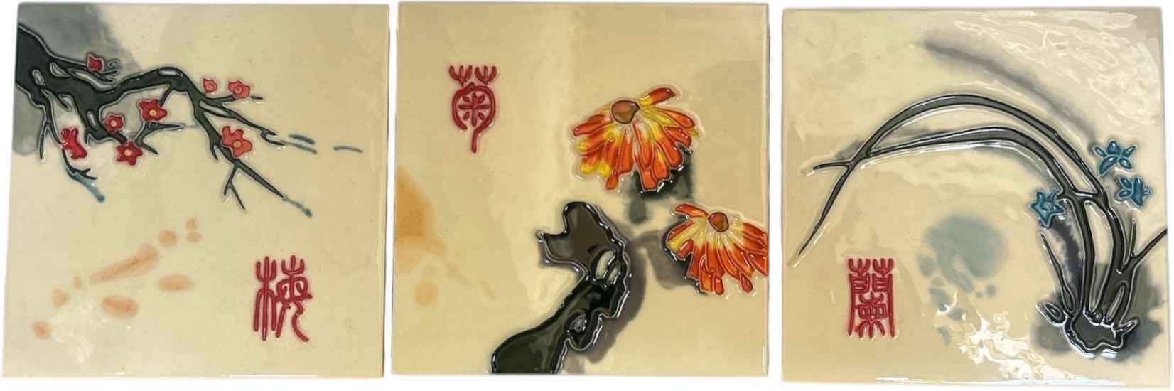 Photo 1 of 3 PORCELAIN ASIAN TILES 8” x 8”