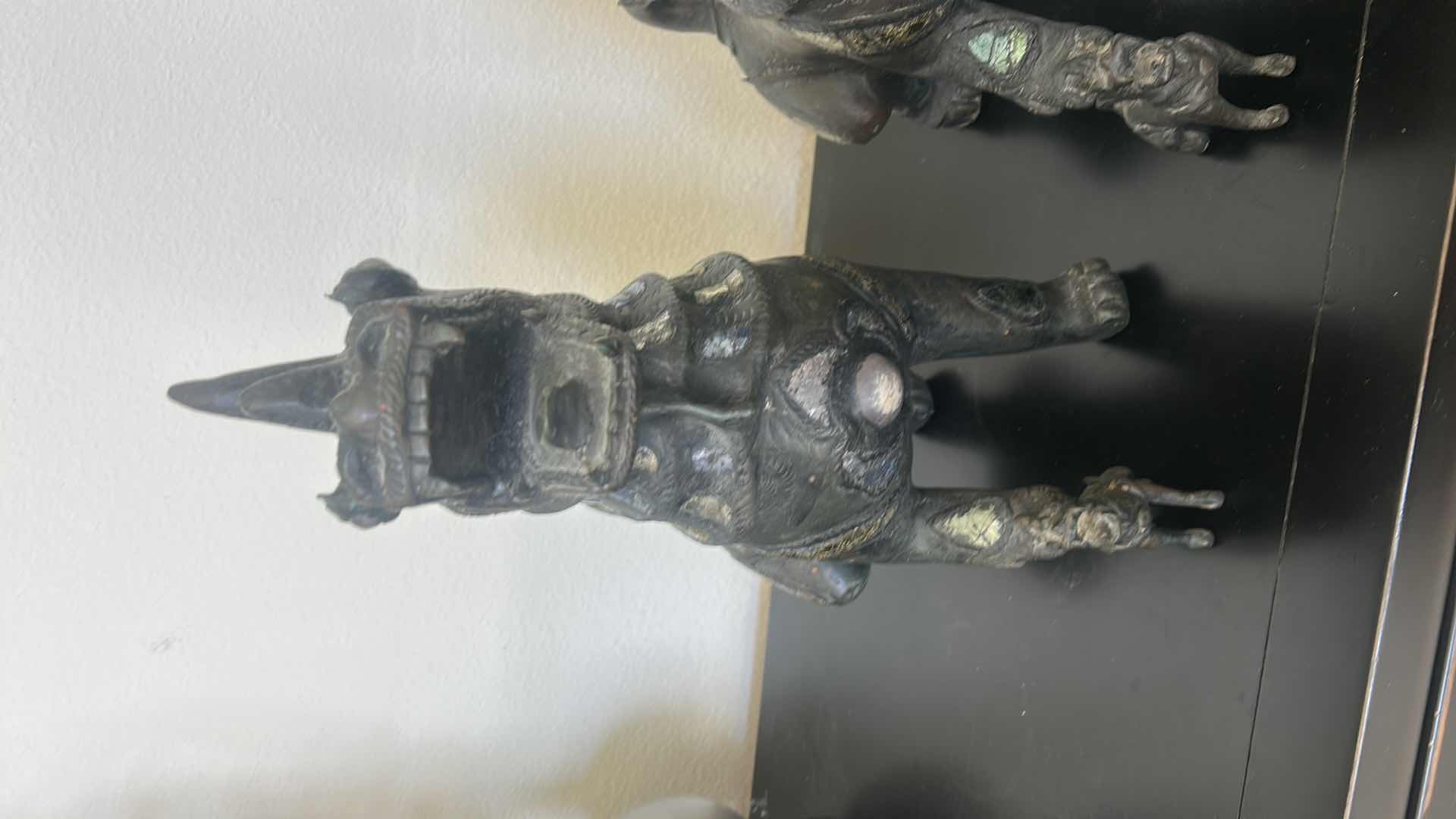 Photo 1 of BRONZE FOO DOG STATUES ($800-$1500) H16.5”