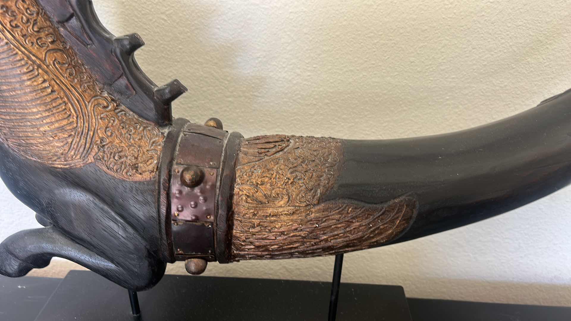 Photo 6 of ANTIQUE INDONESIAN SEAHORSE SCULPTURE FROM BALI 29 1/4” x H21 1/4” $225