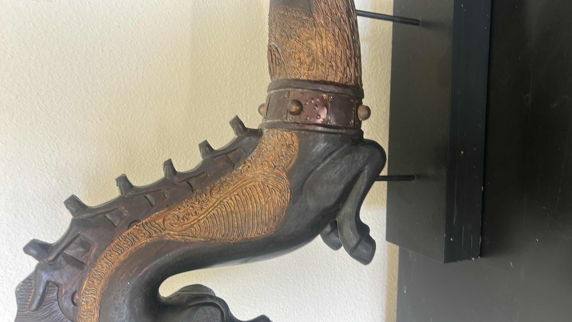 Photo 3 of ANTIQUE INDONESIAN SEAHORSE SCULPTURE FROM BALI 29 1/4” x H21 1/4” $225