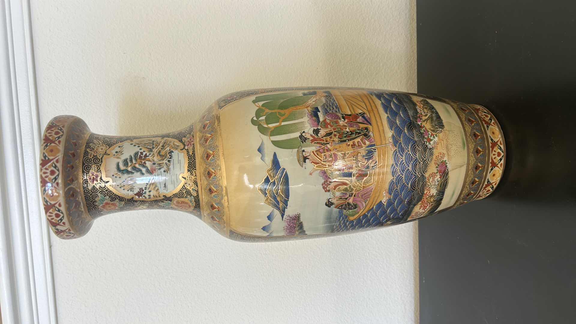 Photo 1 of MID 20th CENTURY SATSUMA VASE H24” $375