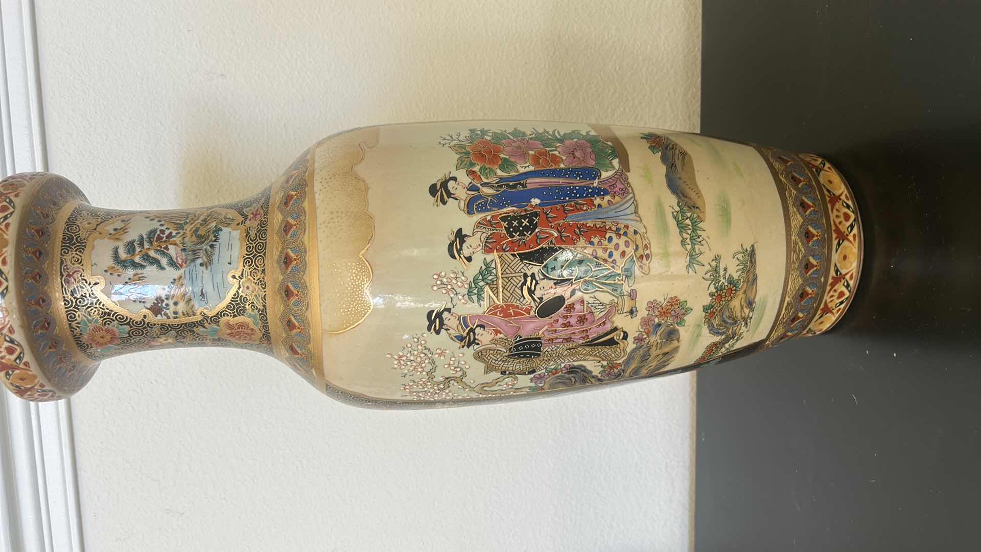 Photo 3 of MID 20th CENTURY SATSUMA VASE H24” $375