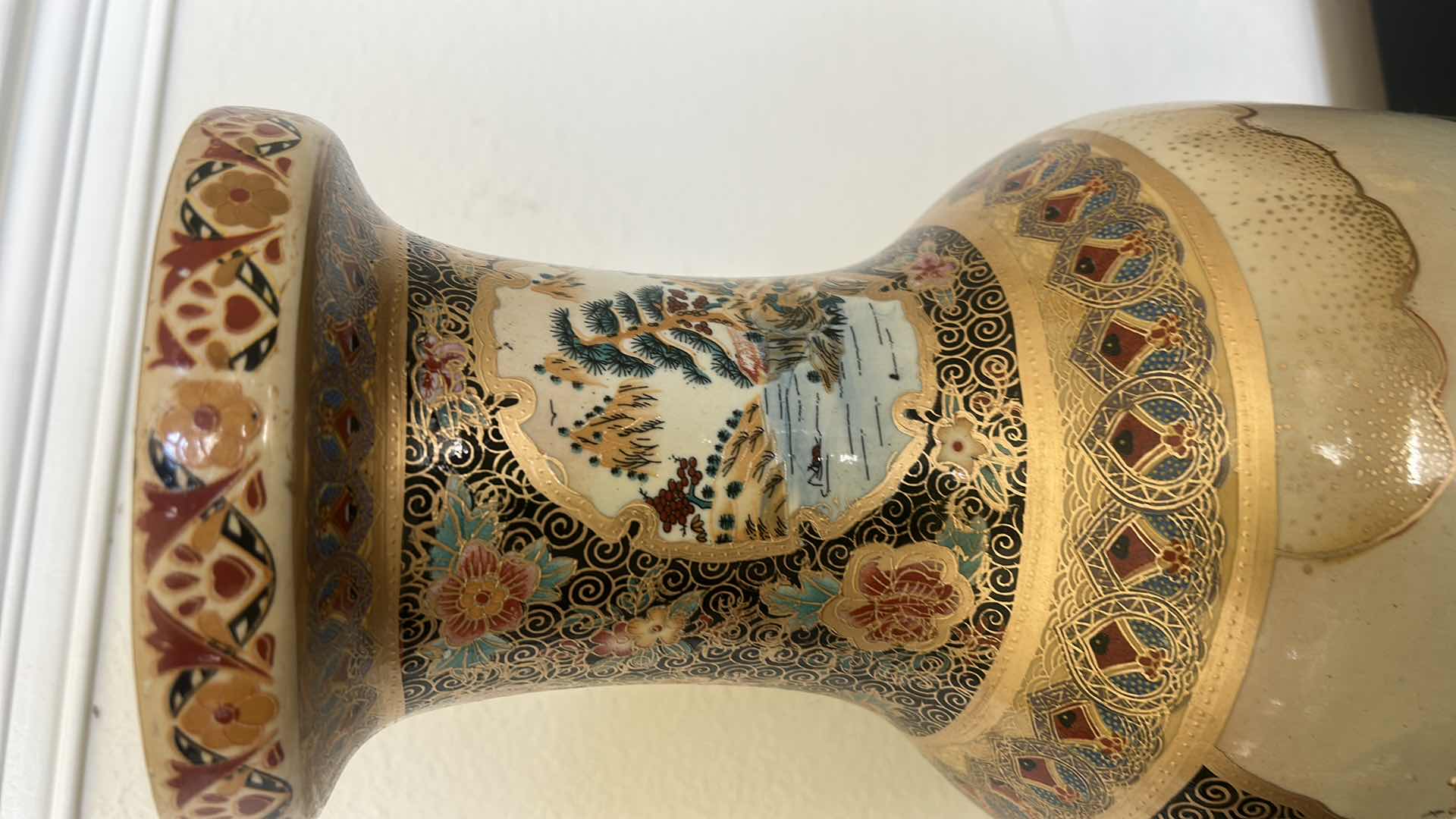 Photo 5 of MID 20th CENTURY SATSUMA VASE H24” $375