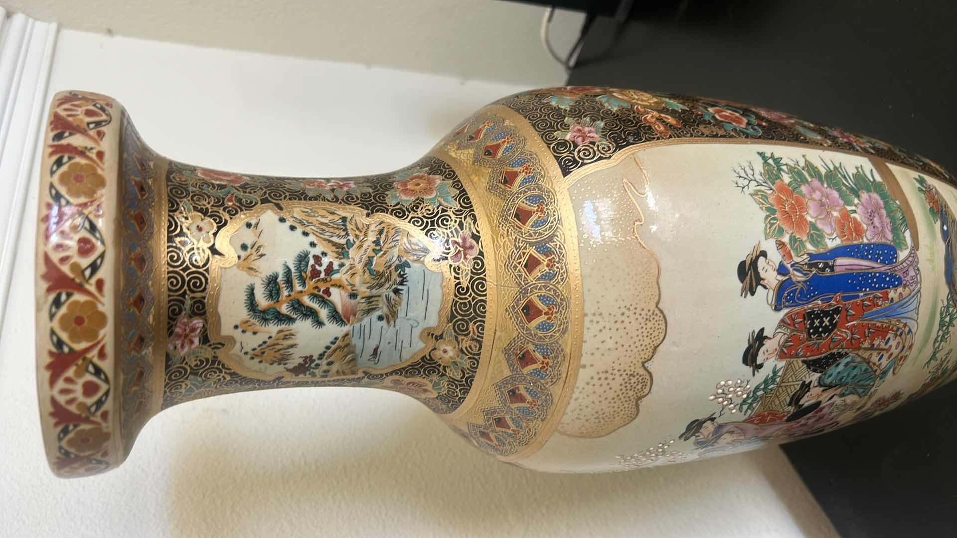 Photo 7 of MID 20th CENTURY SATSUMA VASE H24 ” $375