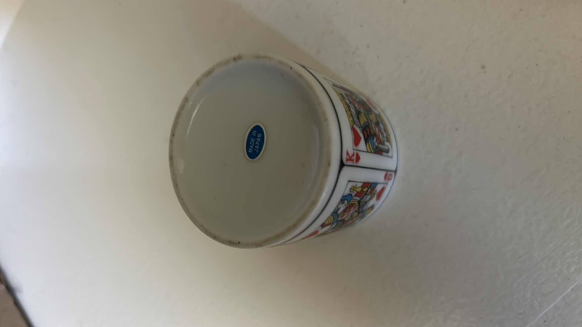 Photo 1 of 2 EA  DEMITASSE CUPS AND SAUCERS, PLAYING CARD PATTERN . & 3 MORE CUPS