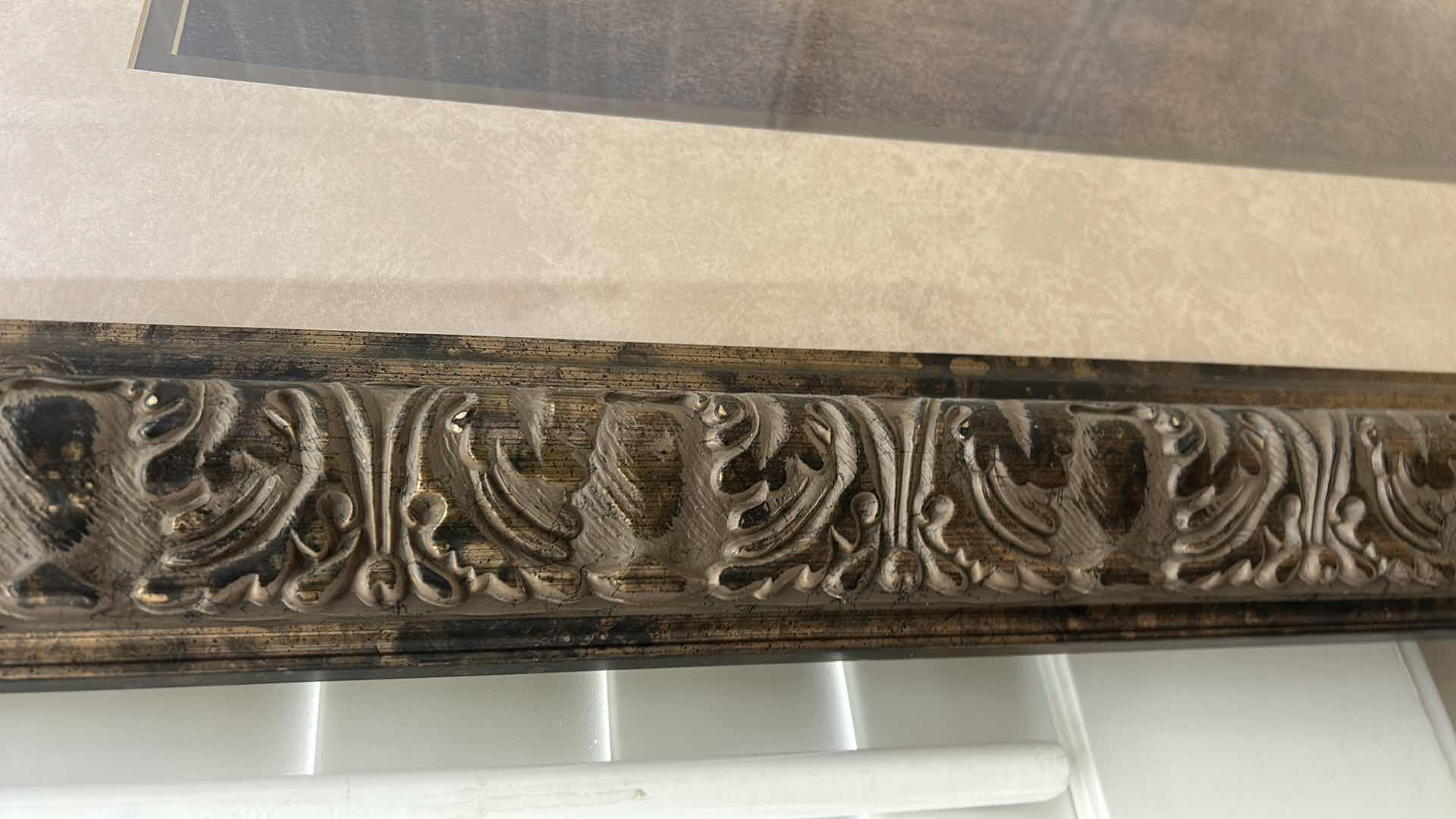 Photo 1 of FRAMED SOUTH WESTERN STYLE POTTERY ARTWORK 38” X H 47