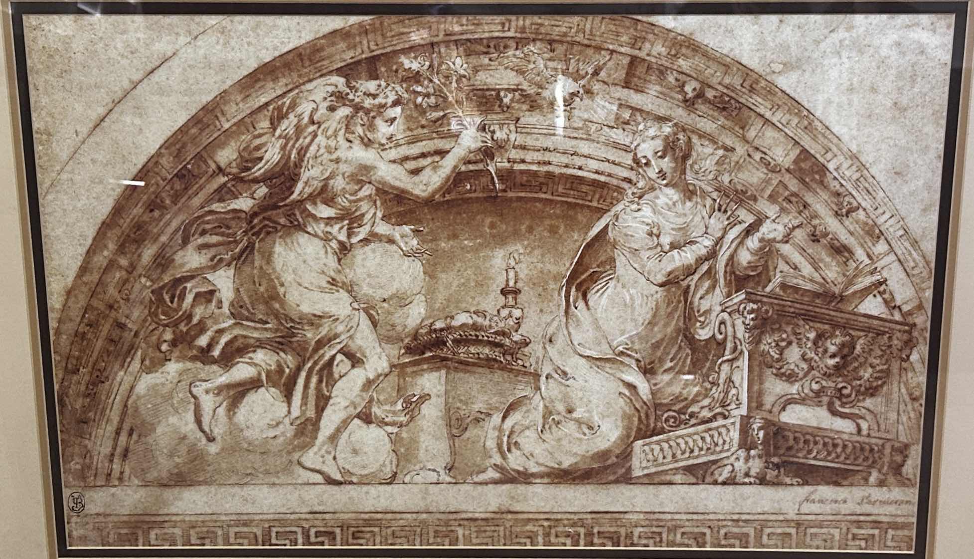 Photo 1 of FRAMED “ THE ANNUNCIATION” BY GIROLAMO MAZZOLA BEDOLI   ARTWORK 42“ x H32”