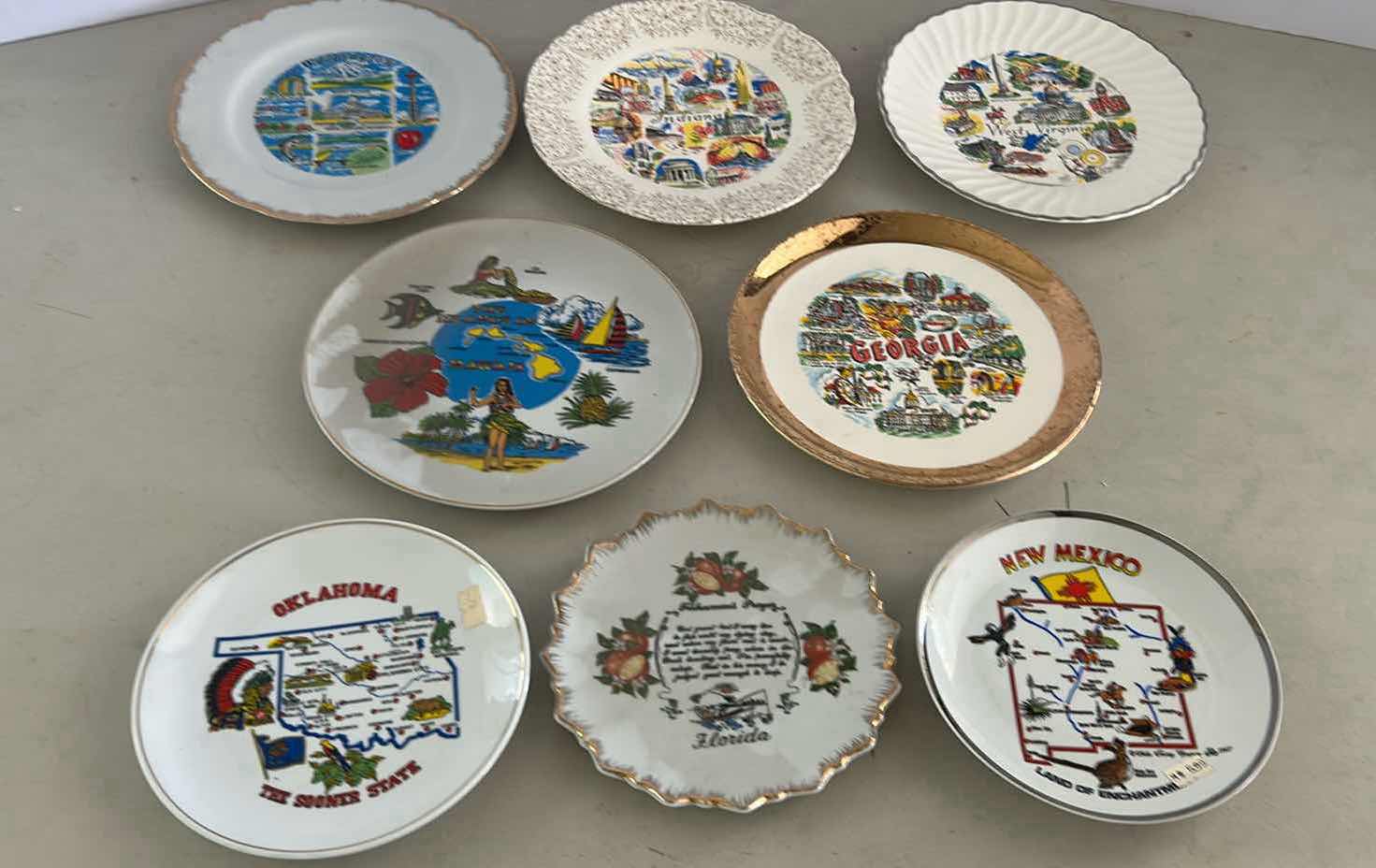 Photo 1 of 8-ASSORTED VINTAGE SOUVENIR PLATES