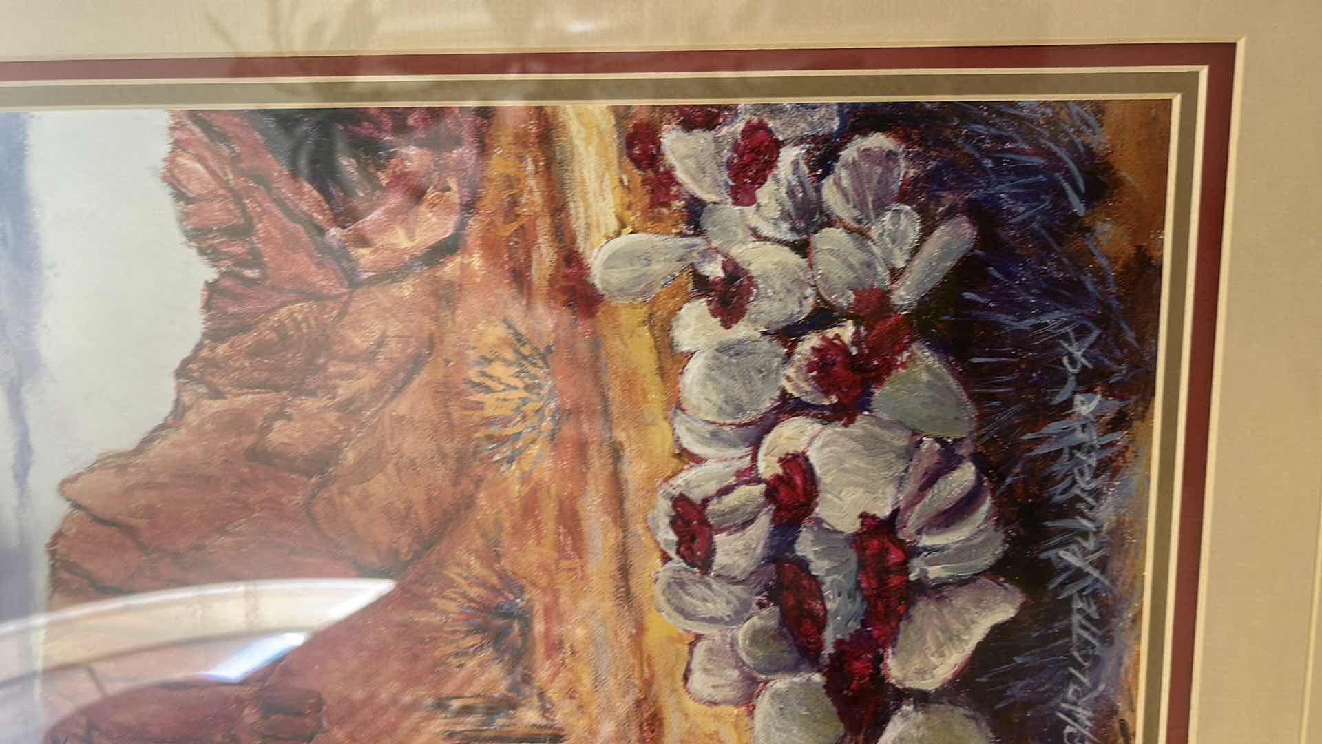 Photo 1 of FRAMED SIGNED PAINTING TITLED “GOLDEN UOUR OF THE SUPERSTITIONS” OR “ SUPERSTITION MOUNTAIN” by artist Charlotte Klingler.  41 1/2“ x H36“