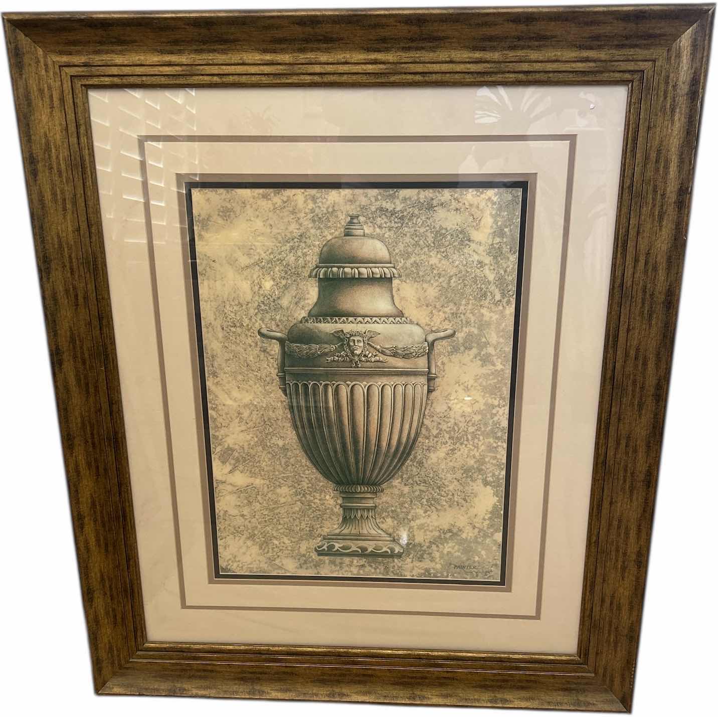 Photo 1 of FRAMED ARTWORK TITLED “CLASSICAL URN SERIES 1-B BY WM RANDAL PAINTER . 34 1/2” x H41”