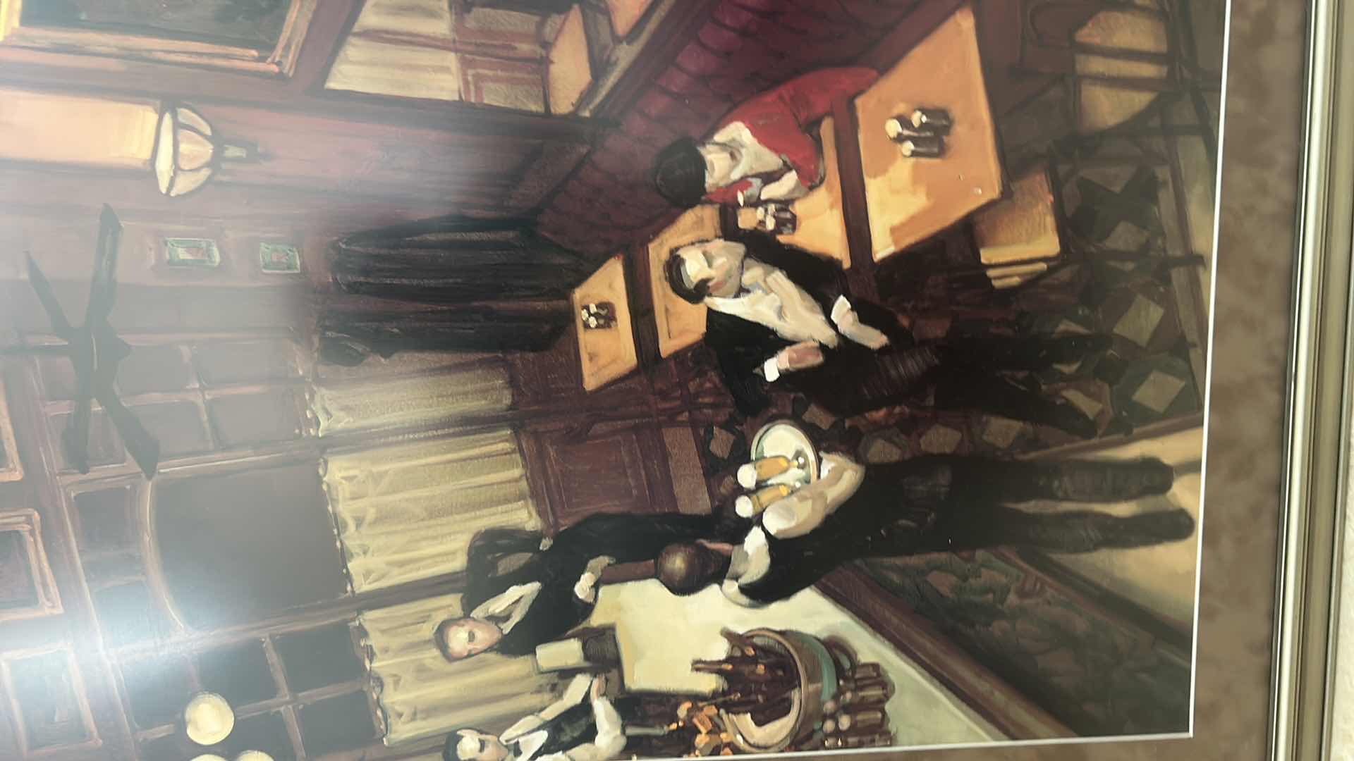 Photo 1 of FRAMED ART PRINT TITLED “BISTRO”  BY BRAZILIAN PAINTER JUAREZ MACHADO . 22 1/2” x H30 1/2”