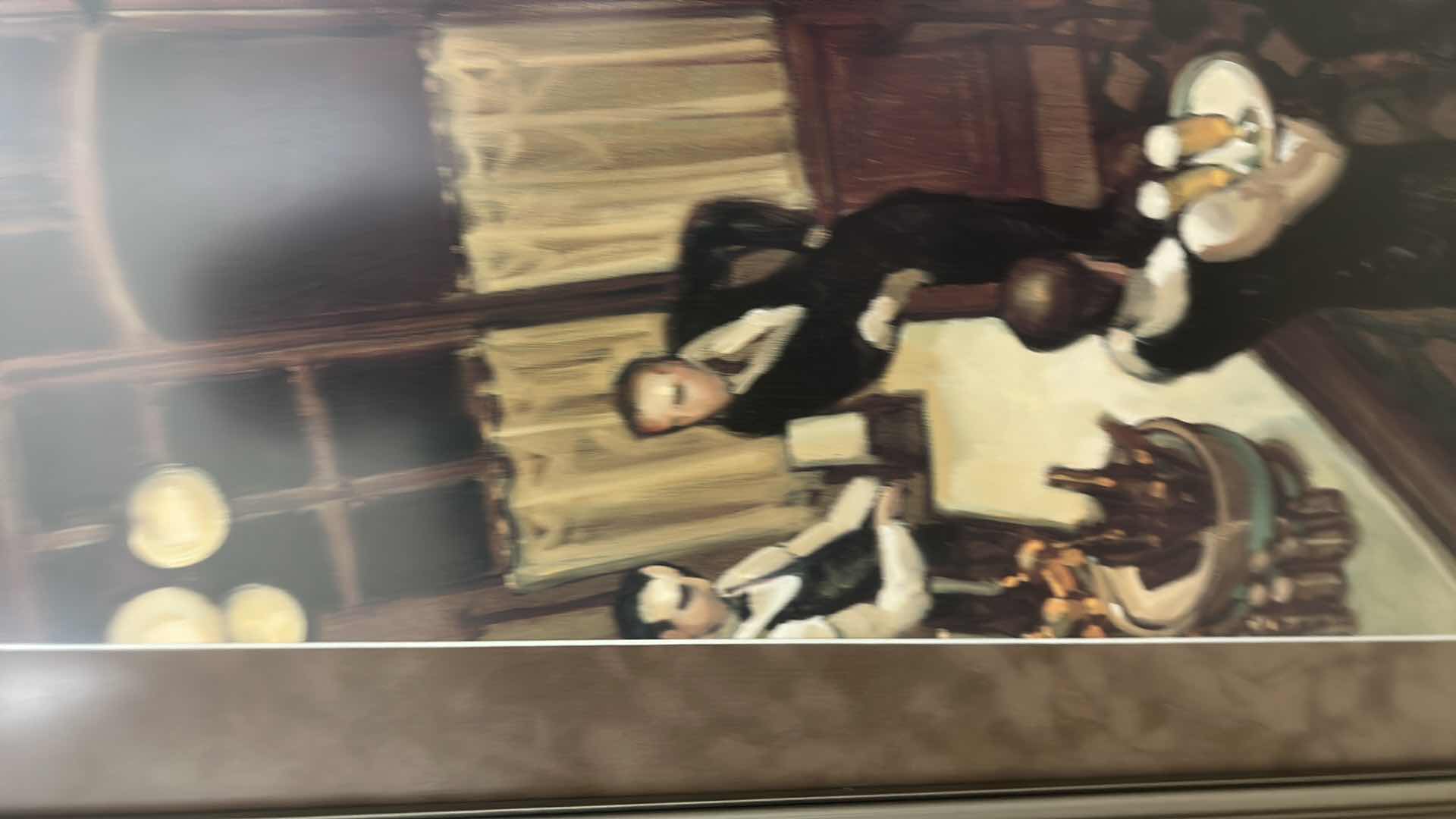 Photo 1 of FRAMED ART PRINT TITLED “BISTRO”  BY BRAZILIAN PAINTER JUAREZ MACHADO . 22 1/2” x H30 1/2”