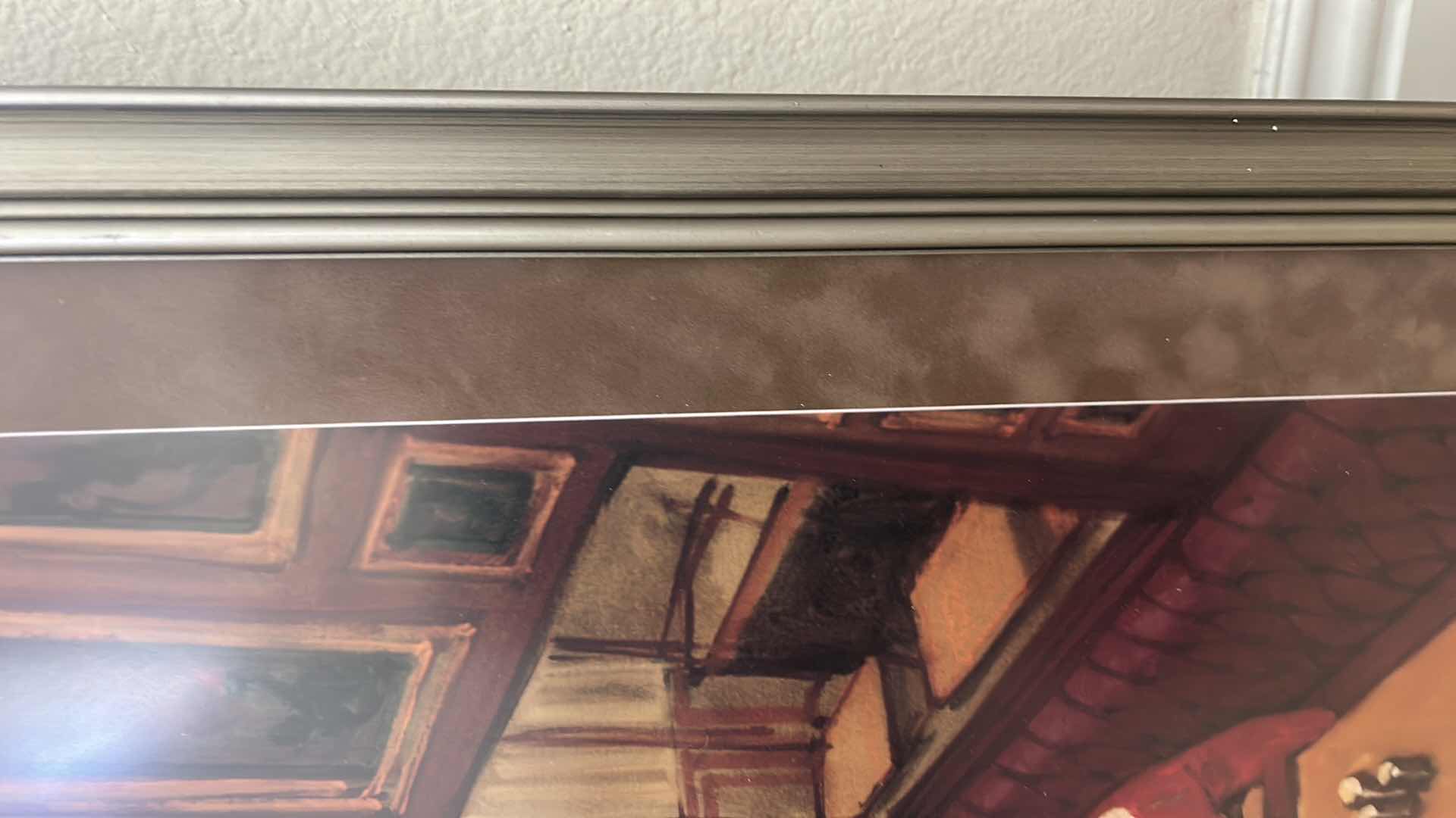 Photo 1 of FRAMED ART PRINT TITLED “BISTRO”  BY BRAZILIAN PAINTER JUAREZ MACHADO . 22 1/2” x H30 1/2”