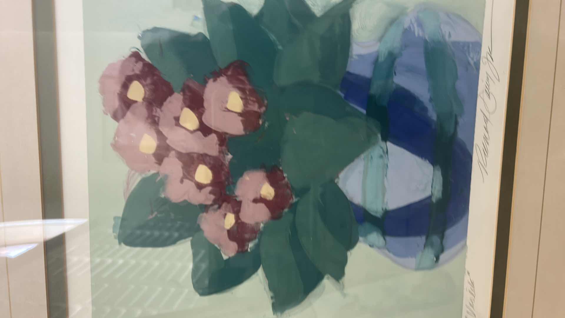 Photo 1 of FRAMED SIGNED “VIOLETS” ARTWORK 25 1/4” x H26 1/2”