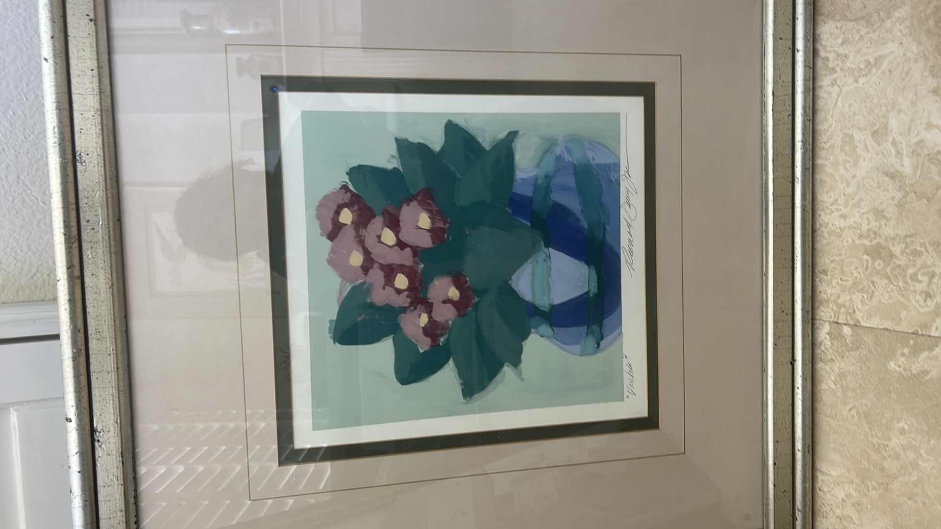 Photo 1 of FRAMED SIGNED “VIOLETS” ARTWORK 25 1/4” x H26 1/2”