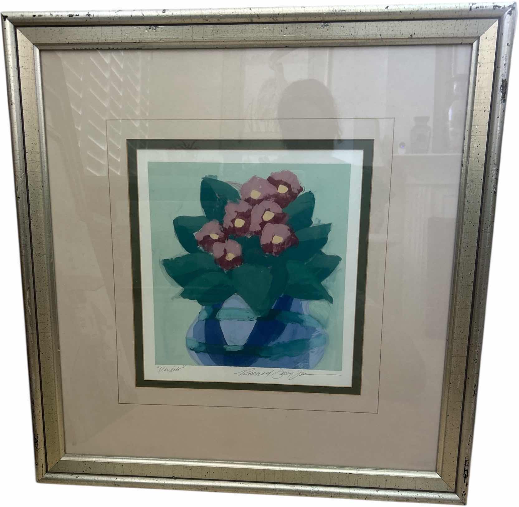 Photo 1 of FRAMED SIGNED “VIOLETS” ARTWORK 25 1/4” x H26 1/2”