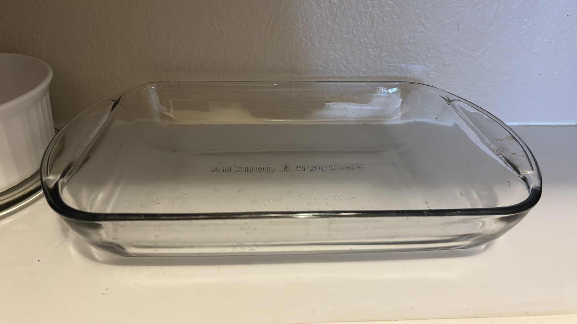 Photo 1 of CONTENTS OF SHELF PYREX BAKE WHITE BOWL